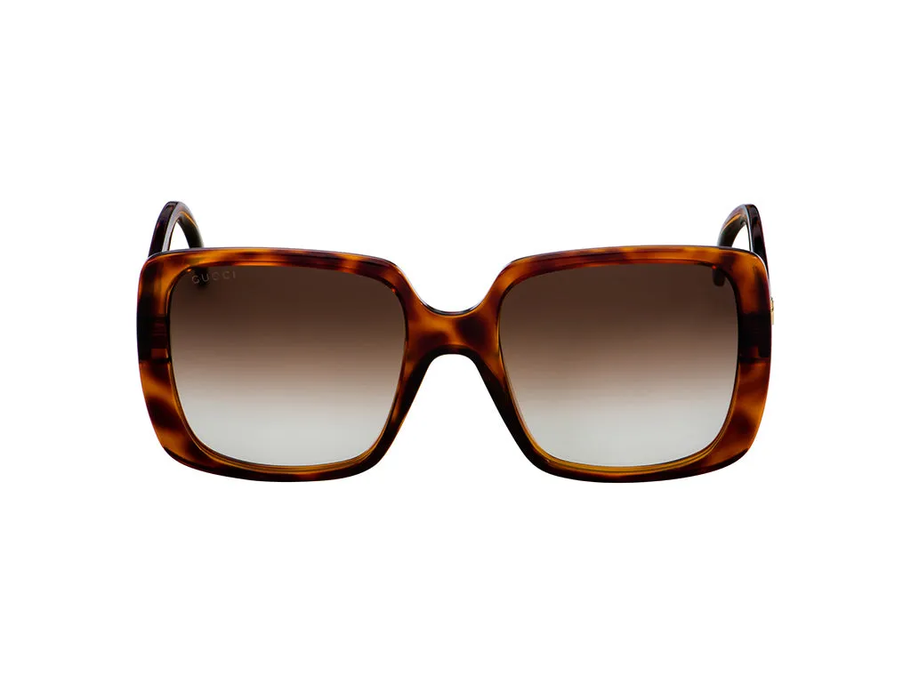 Gucci GG0632S 002 Occhiali da sole Iniettato Havana Marrone Squadrata Normale Sfumato - immagine 2