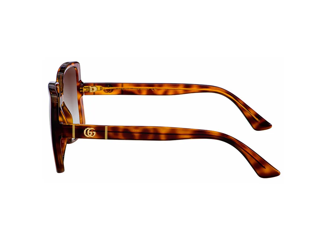 Gucci GG0632S 002 Occhiali da sole Iniettato Havana Marrone Squadrata Normale Sfumato - immagine 3