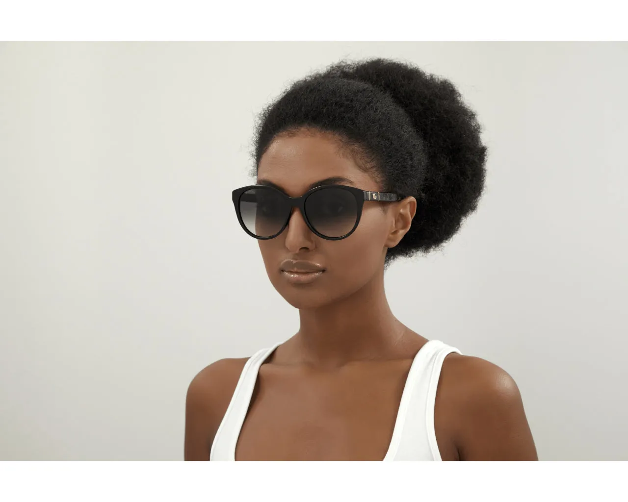 Gucci GG0631S 001 Occhiali da sole Iniettato Nero Grigio Cat Eye Normale Sfumato - immagine 2