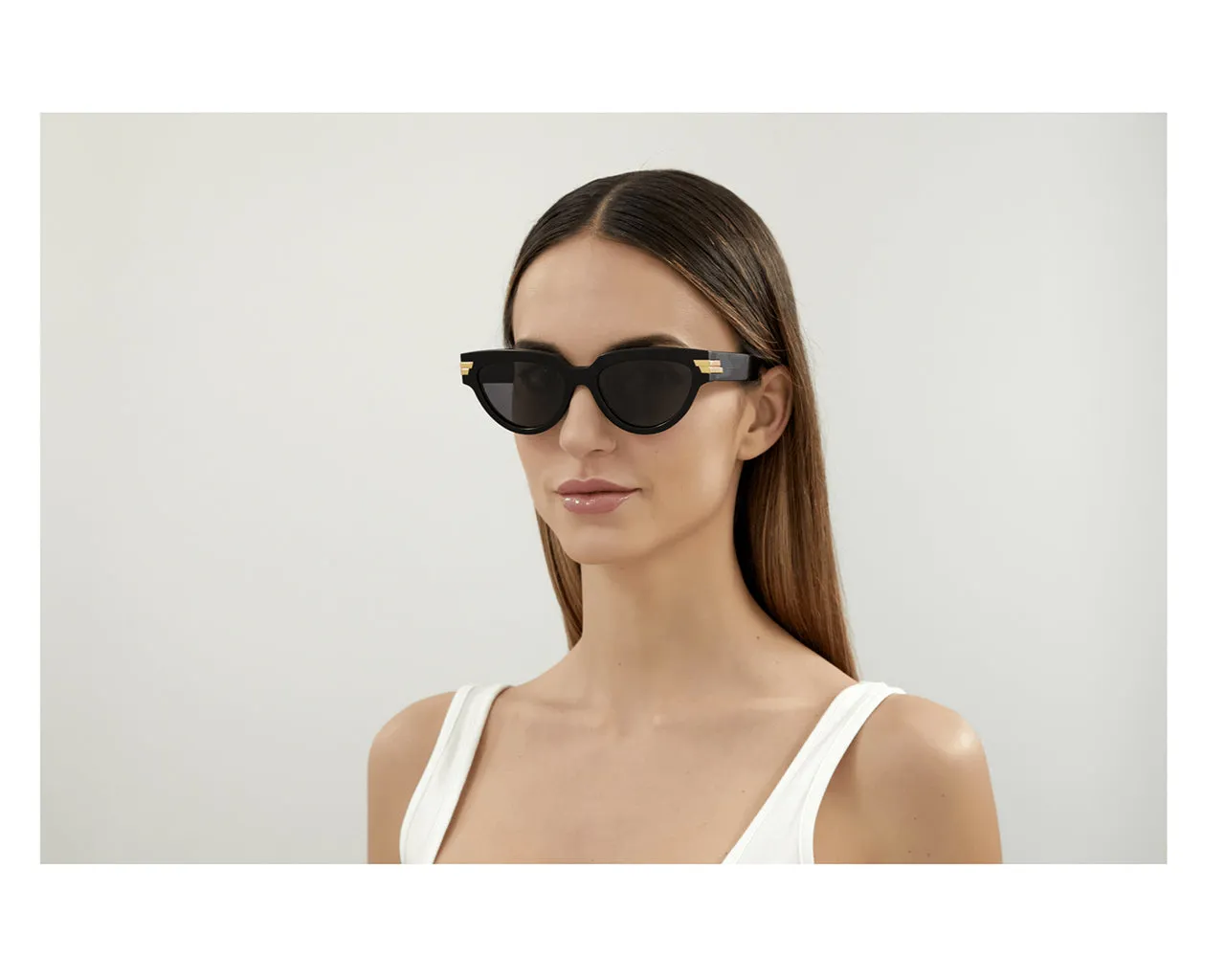 Bottega Veneta BV1035S 001 Occhiali da sole Acetato Nero Grigio Cat Eye Normale - immagine 4