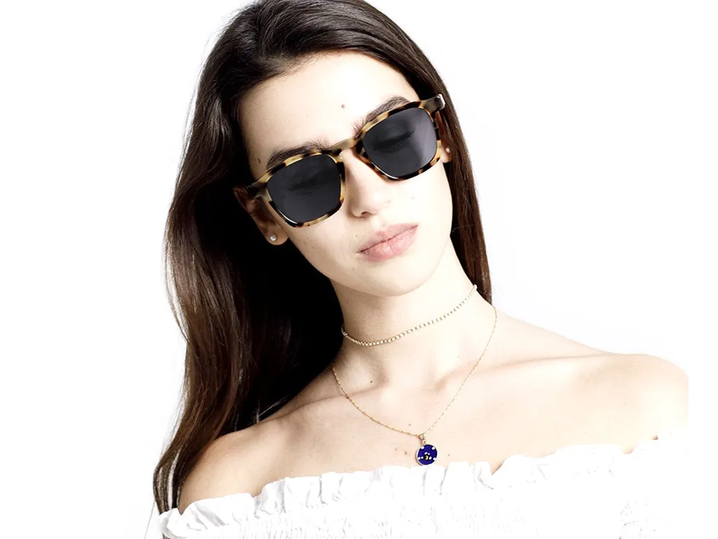 Retrosuperfuture V8F UNICO CHEETAH Occhiali da sole Acetato Havana Blu Squadrata - immagine 2