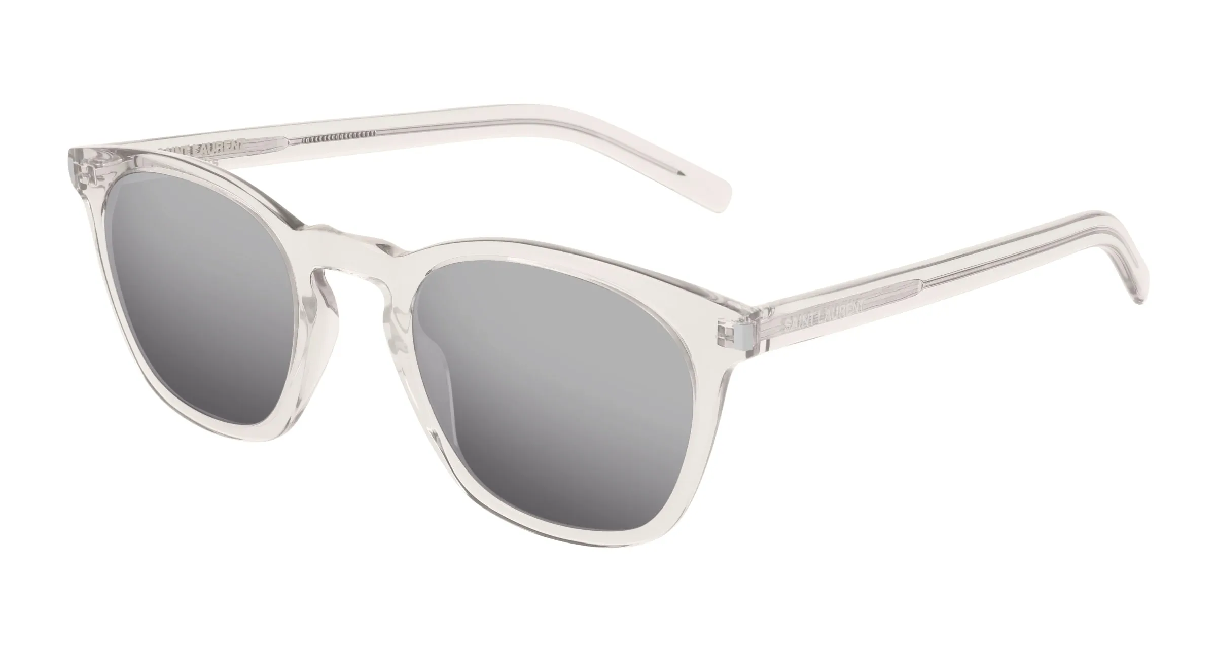 SAINT LAURENT SL 28 SLIM 006 Occhiali da sole Acetato Beige Argento Squadrata Normale Specchiato - immagine 1