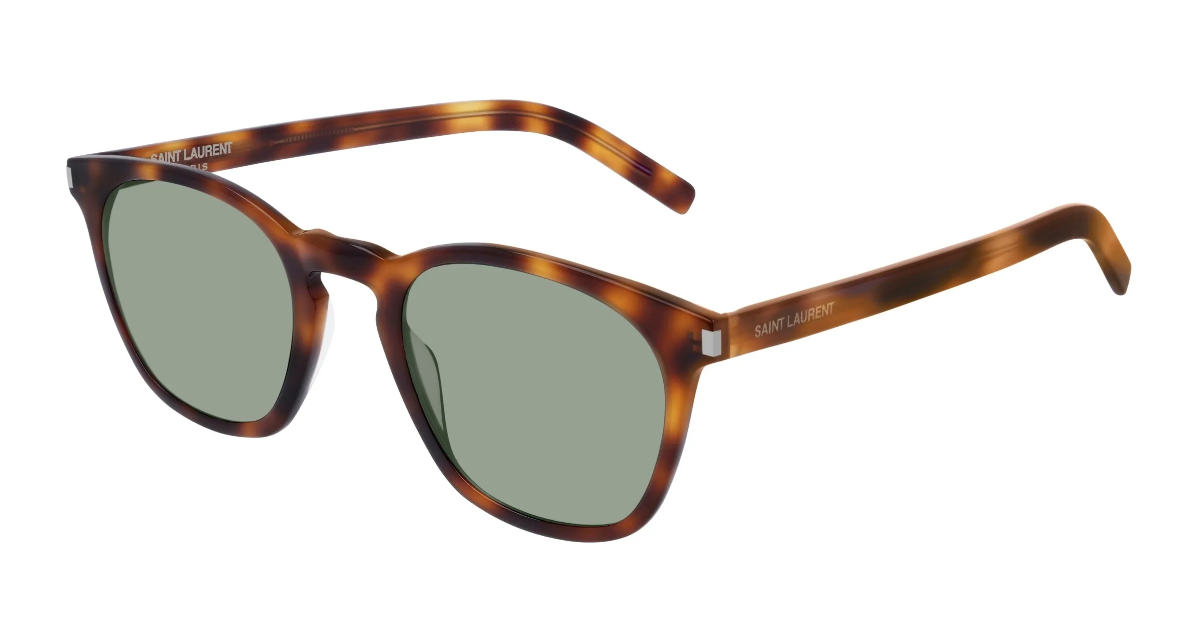 SAINT LAURENT SL 28 SLIM 002 Occhiali da sole Acetato Havana Verde Squadrata Normale - immagine 1