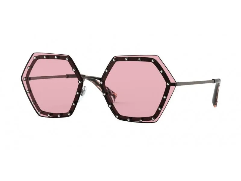 Valentino VA2035 303984 RUTENIUM Occhiali da sole outlet Metallo Canna di fucile Rosa Geometrica Normale - immagine 1