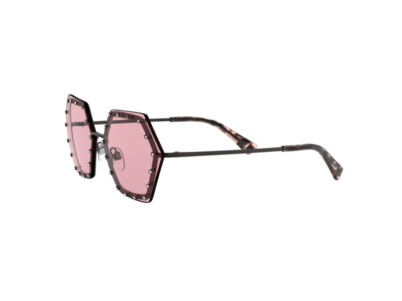 Valentino VA2035 303984 RUTENIUM Occhiali da sole outlet Metallo Canna di fucile Rosa Geometrica Normale - immagine 3