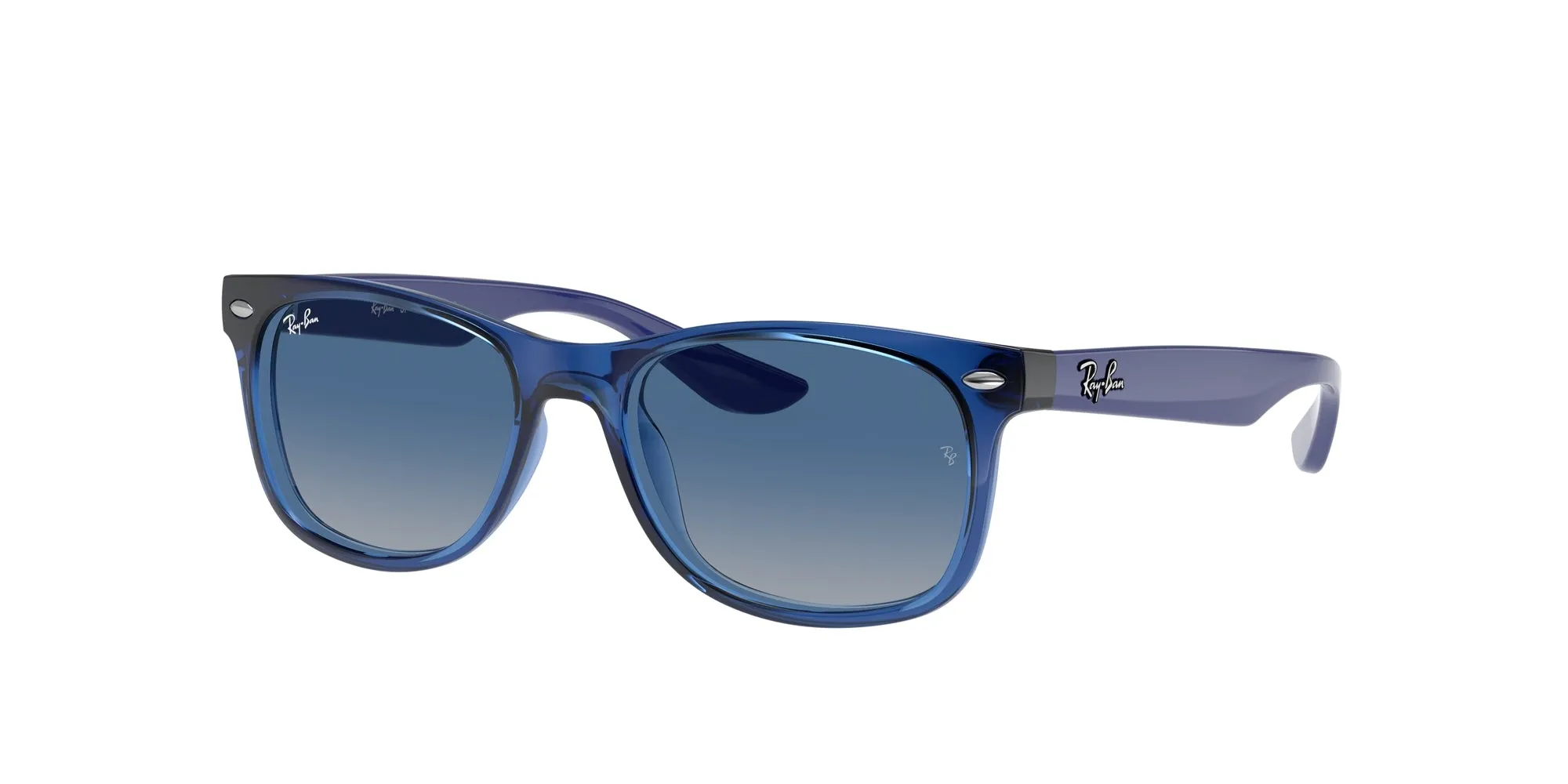Ray - Ban RJ9052S JUNIOR NEW WAYFARER 70624L Occhiali da sole bambino Nylon Blu Grigio Squadrata Normale Sfumato - immagine 1