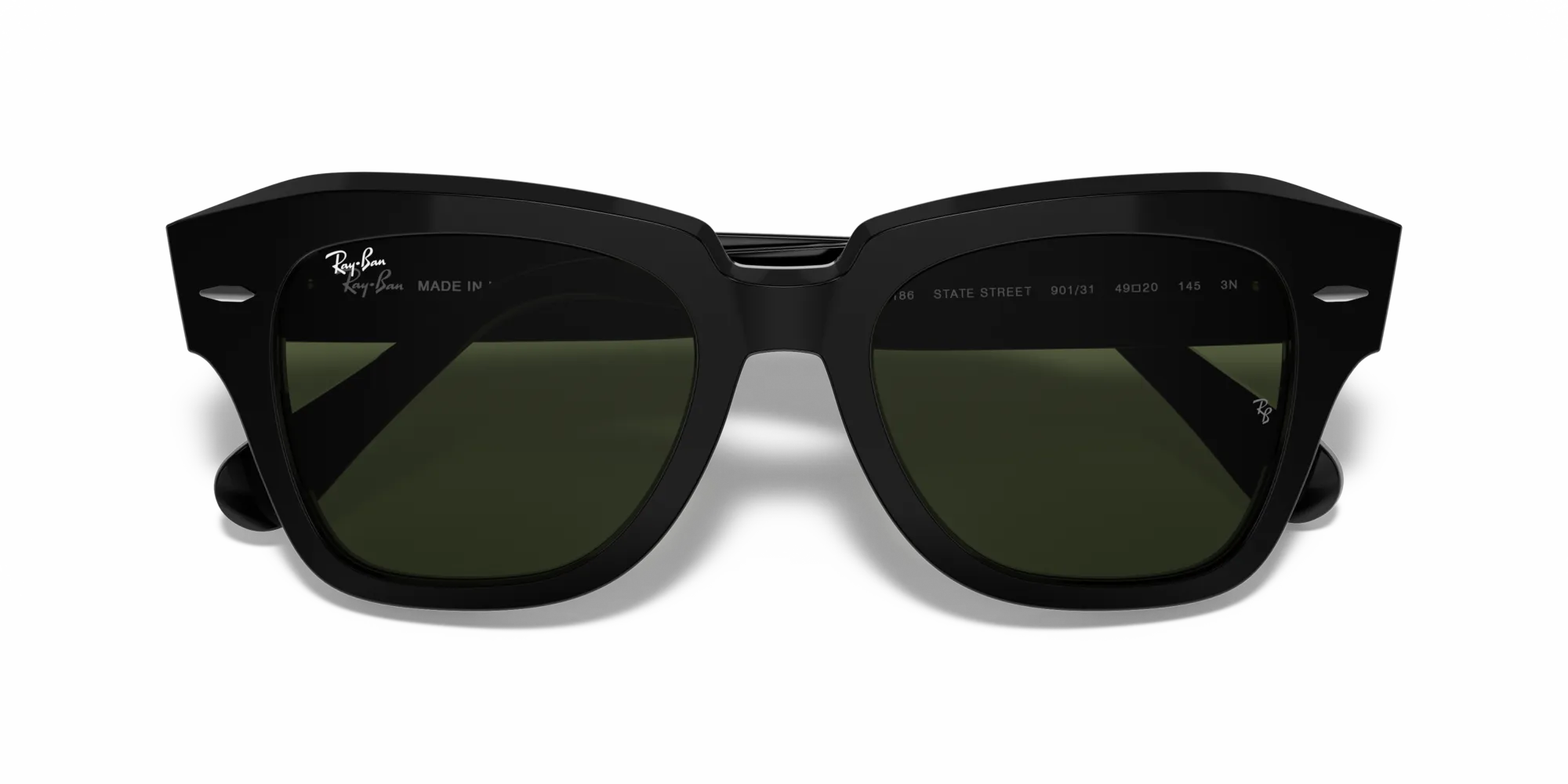 Ray - Ban RB2186 STATE STREET 901/31 Occhiali da sole Acetato Nero G15 Squadrata Normale - immagine 2