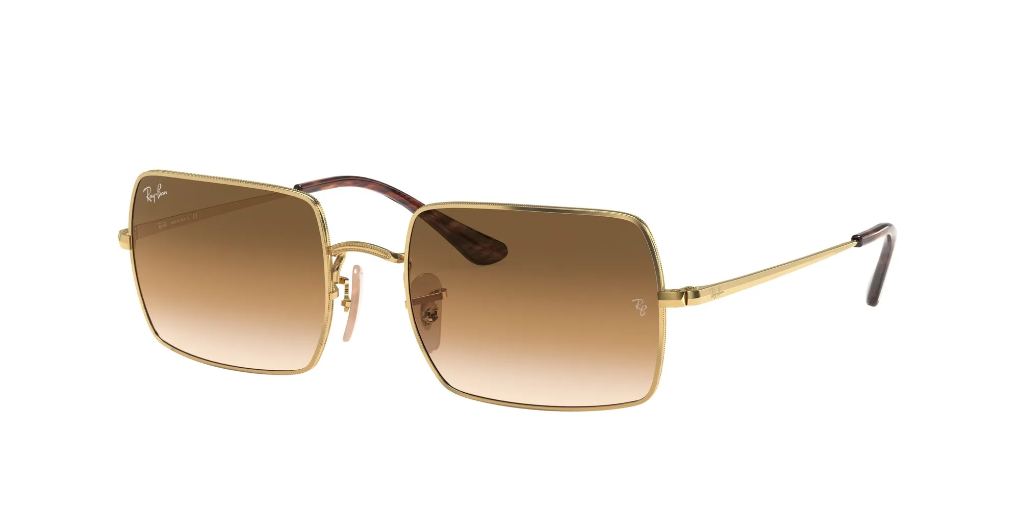 Ray - Ban RB1969 RECTANGLE 914751 Occhiali da sole Metallo Oro Marrone Squadrata Normale Sfumato - immagine 1