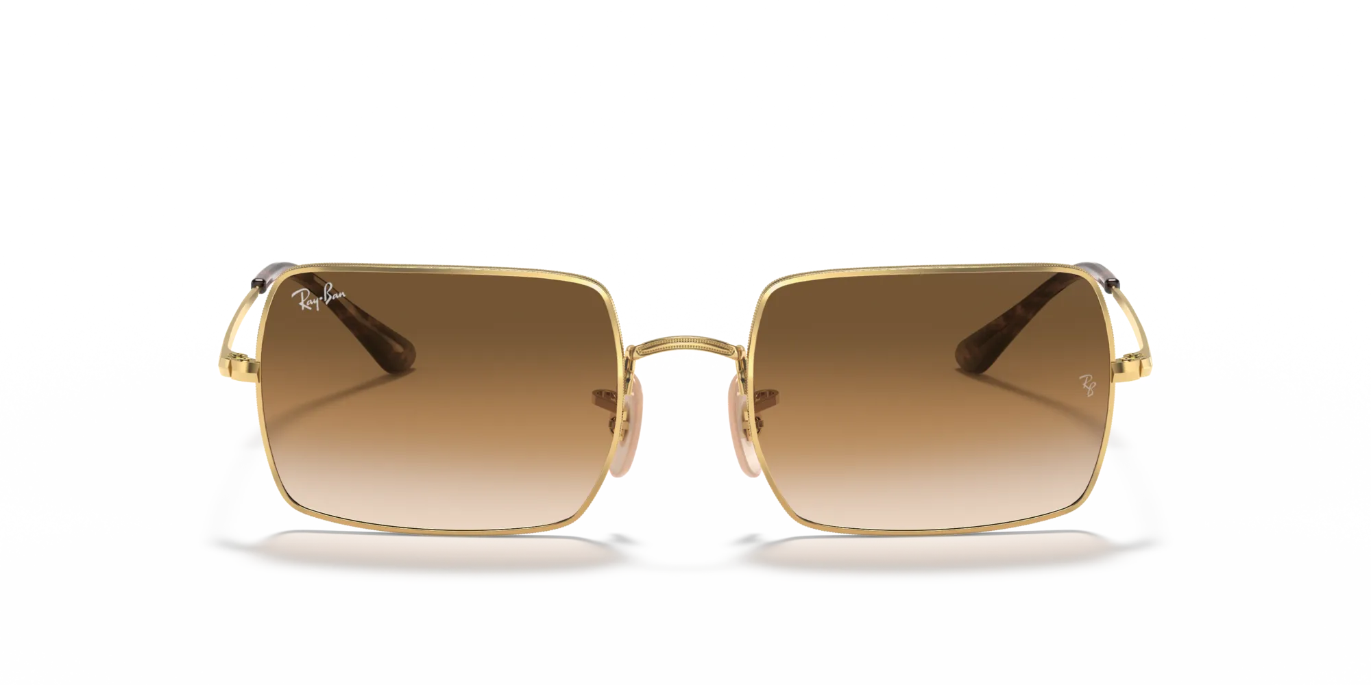 Ray - Ban RB1969 RECTANGLE 914751 Occhiali da sole Metallo Oro Marrone Squadrata Normale Sfumato - immagine 3