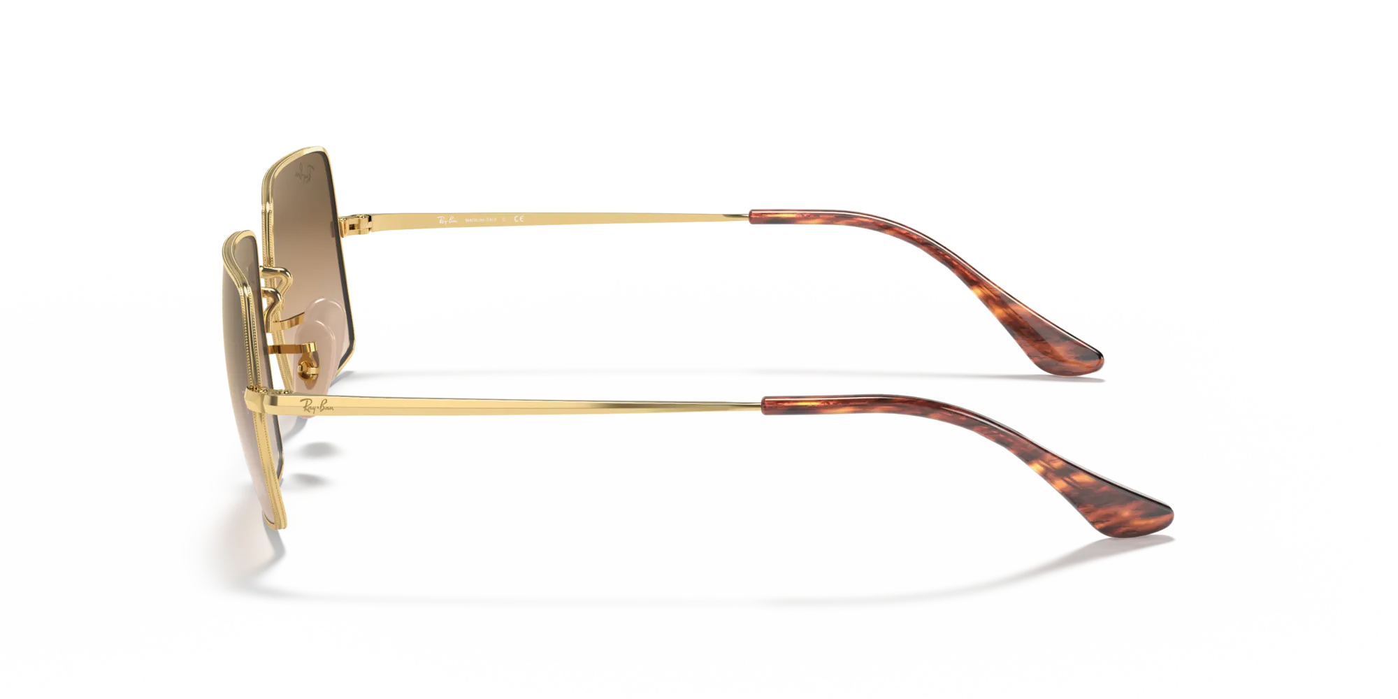 Ray - Ban RB1969 RECTANGLE 914751 Occhiali da sole Metallo Oro Marrone Squadrata Normale Sfumato - immagine 4