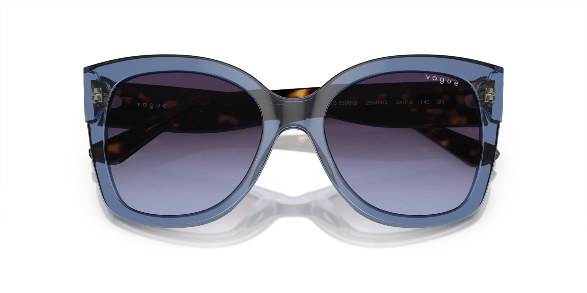 VOGUE EYEWEAR VO5338S 28304Q Occhiali da sole Acetato Blu Grigio Pillow Normale Sfumato - immagine 2