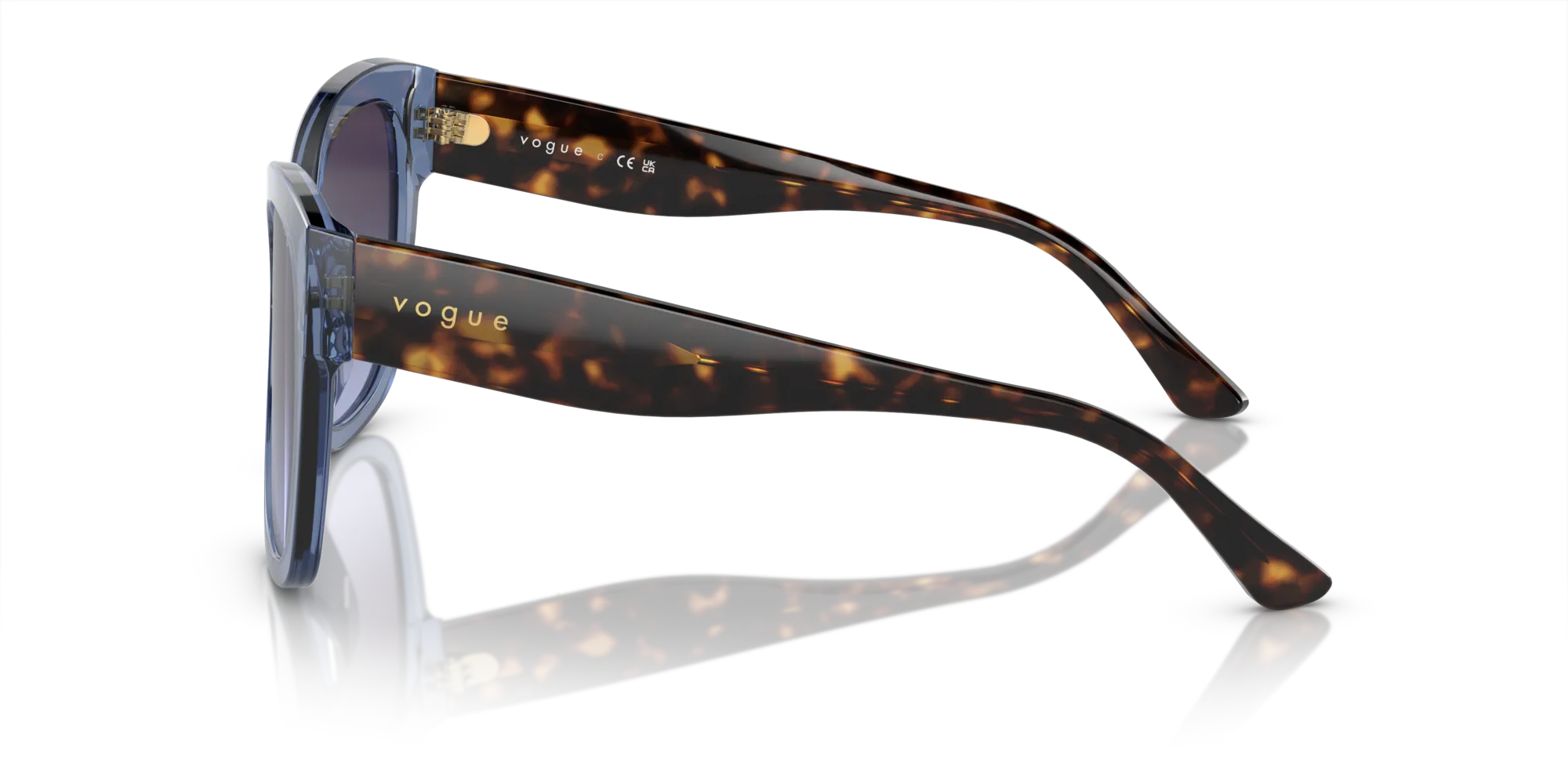 VOGUE EYEWEAR VO5338S 28304Q Occhiali da sole Acetato Blu Grigio Pillow Normale Sfumato - immagine 4