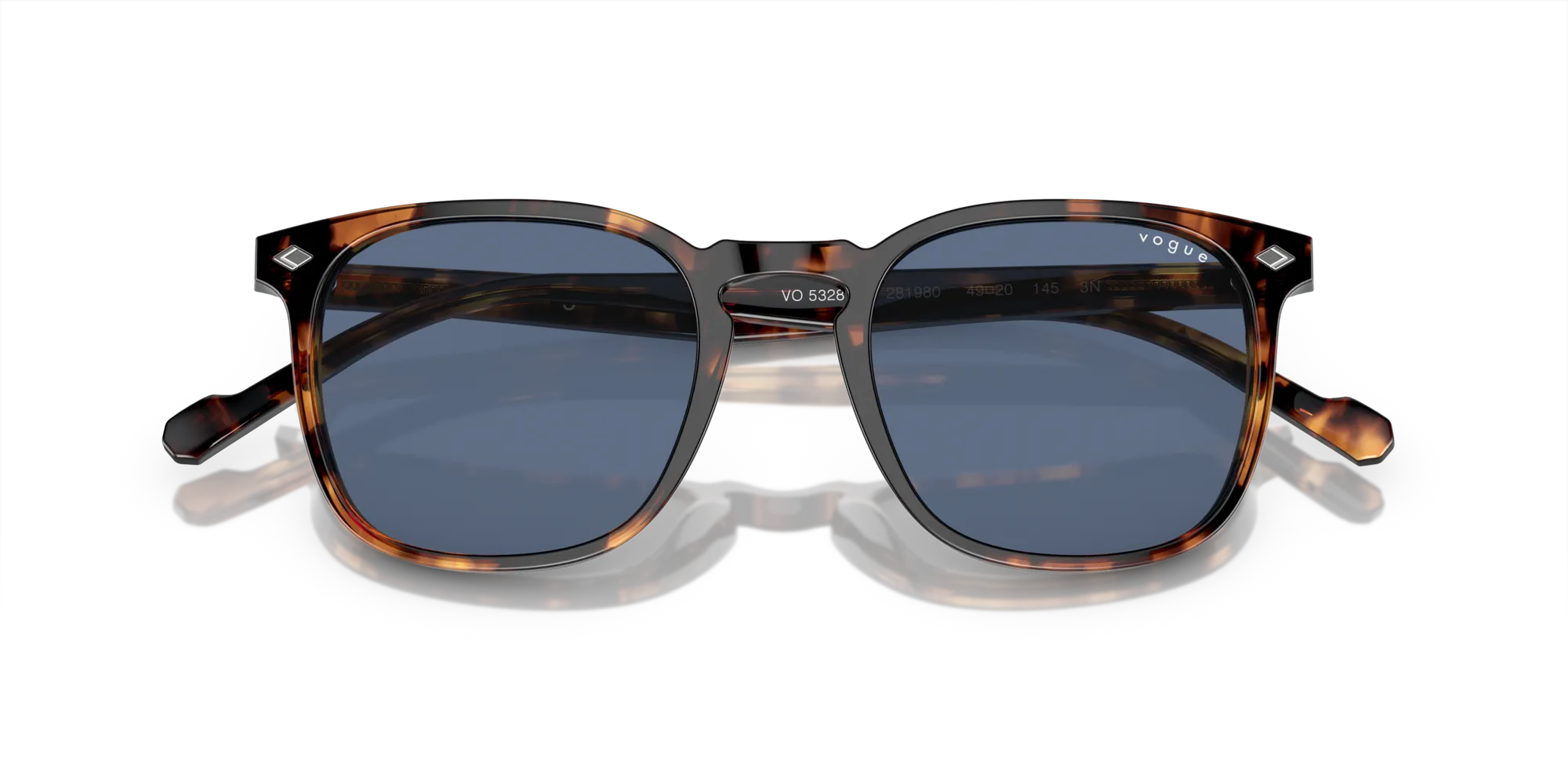 VOGUE EYEWEAR VO5328S 281980 Occhiali da sole Acetato Tartaruga Blu Squadrata Normale - immagine 2