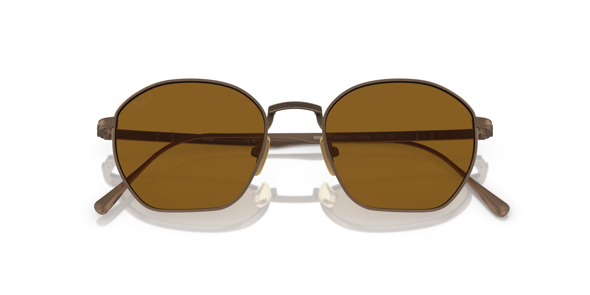 Persol PO5004ST 800333 Occhiali da sole Titanio Marrone Marrone Geometrica Normale - immagine 2