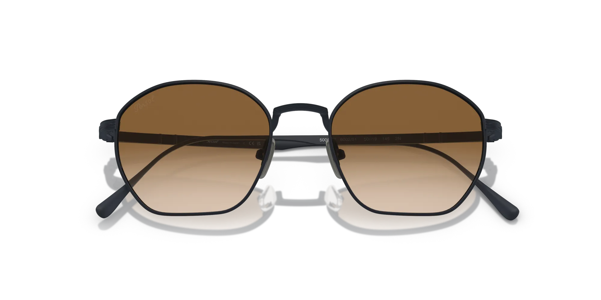 Persol PO5004ST 800251 Occhiali da sole Titanio Blu Marrone Geometrica Normale Sfumato - immagine 2