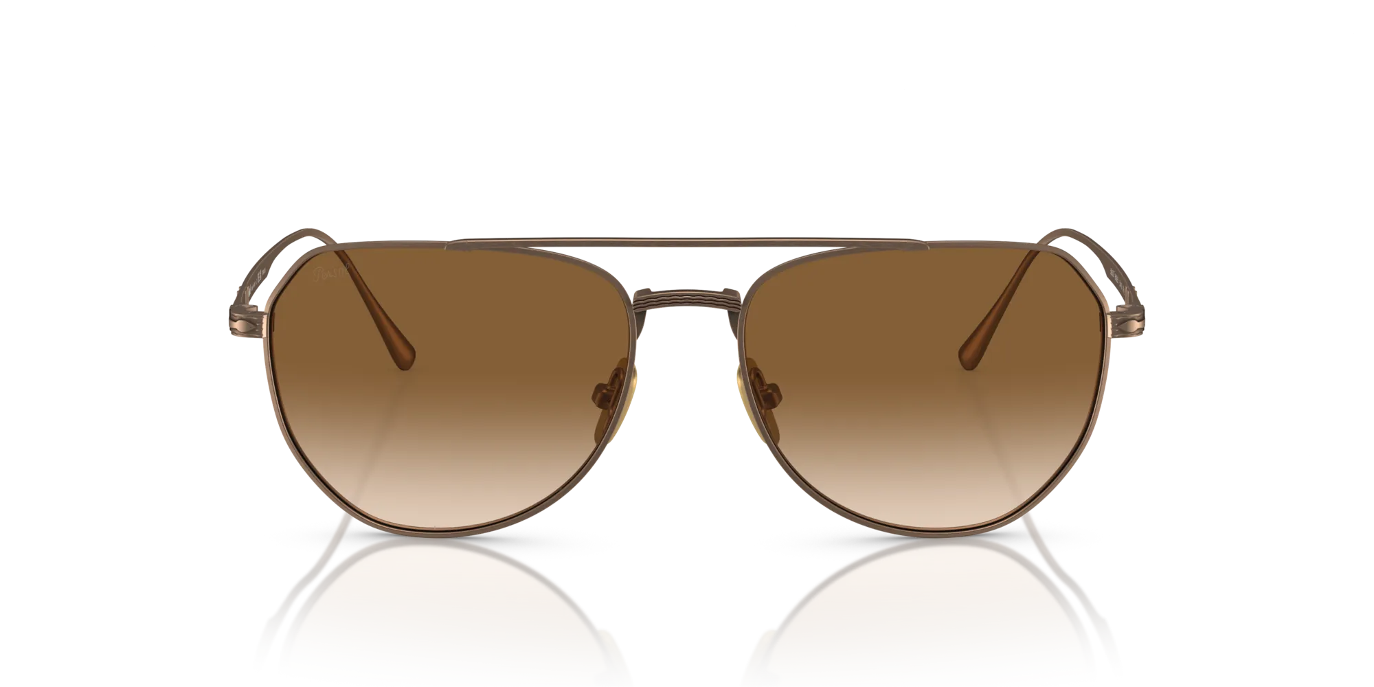 Persol PO5003ST 800351 Occhiali da sole Titanio Marrone Marrone Pantos Normale Sfumato - immagine 3