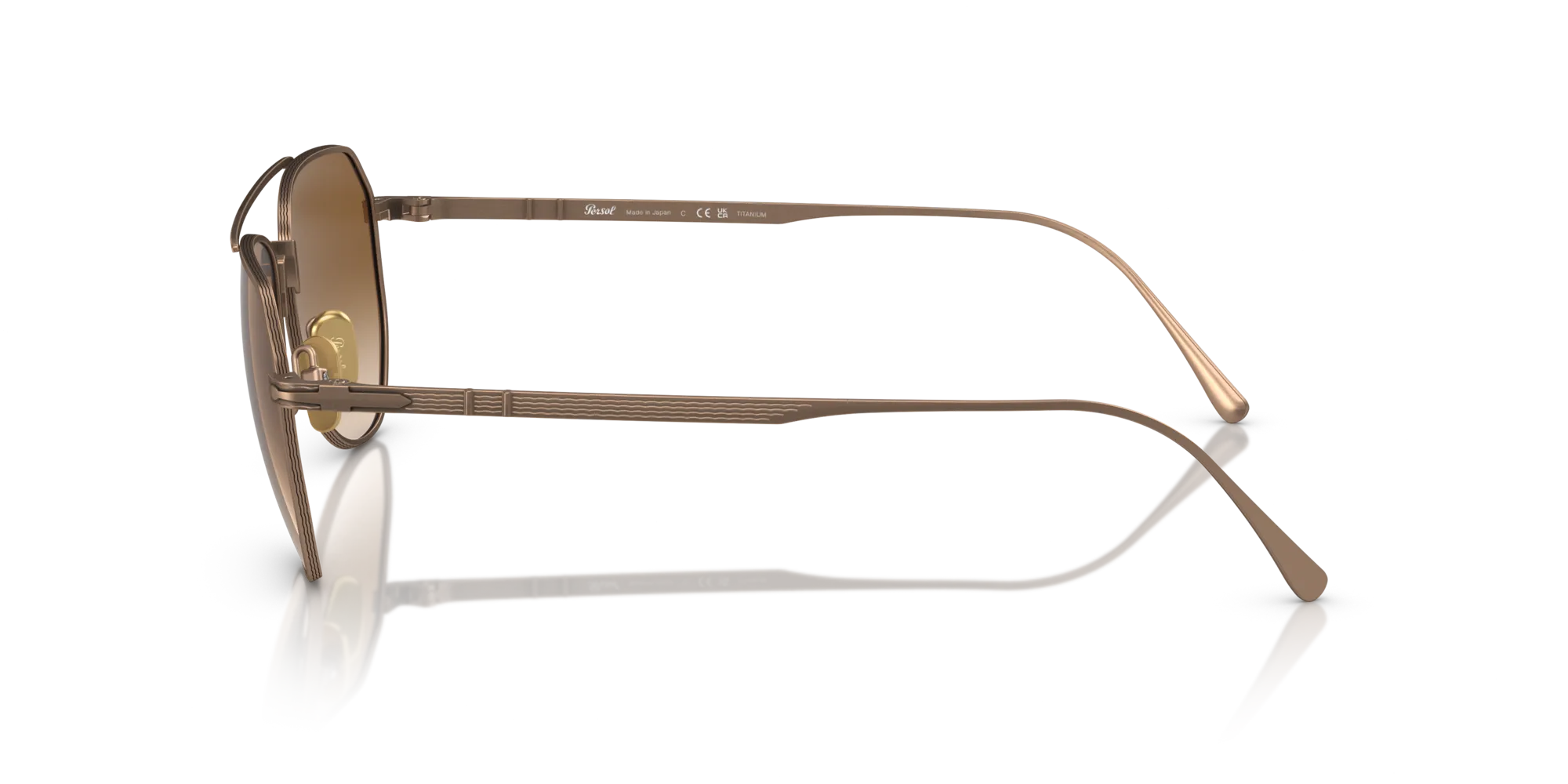 Persol PO5003ST 800351 Occhiali da sole Titanio Marrone Marrone Pantos Normale Sfumato - immagine 4