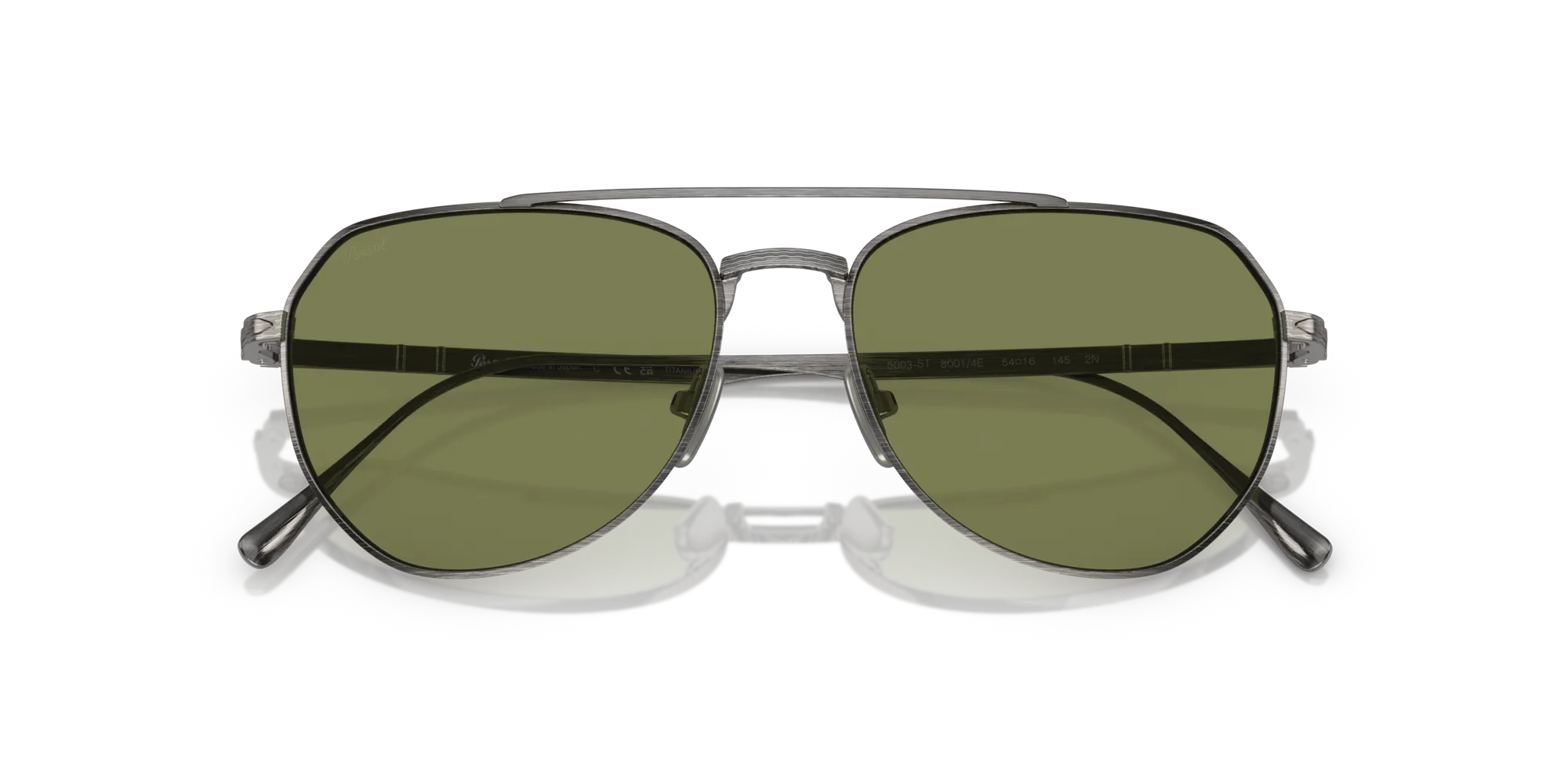 Persol PO5003ST 80014E Occhiali da sole Titanio Grigio Verde Pantos Normale - immagine 2