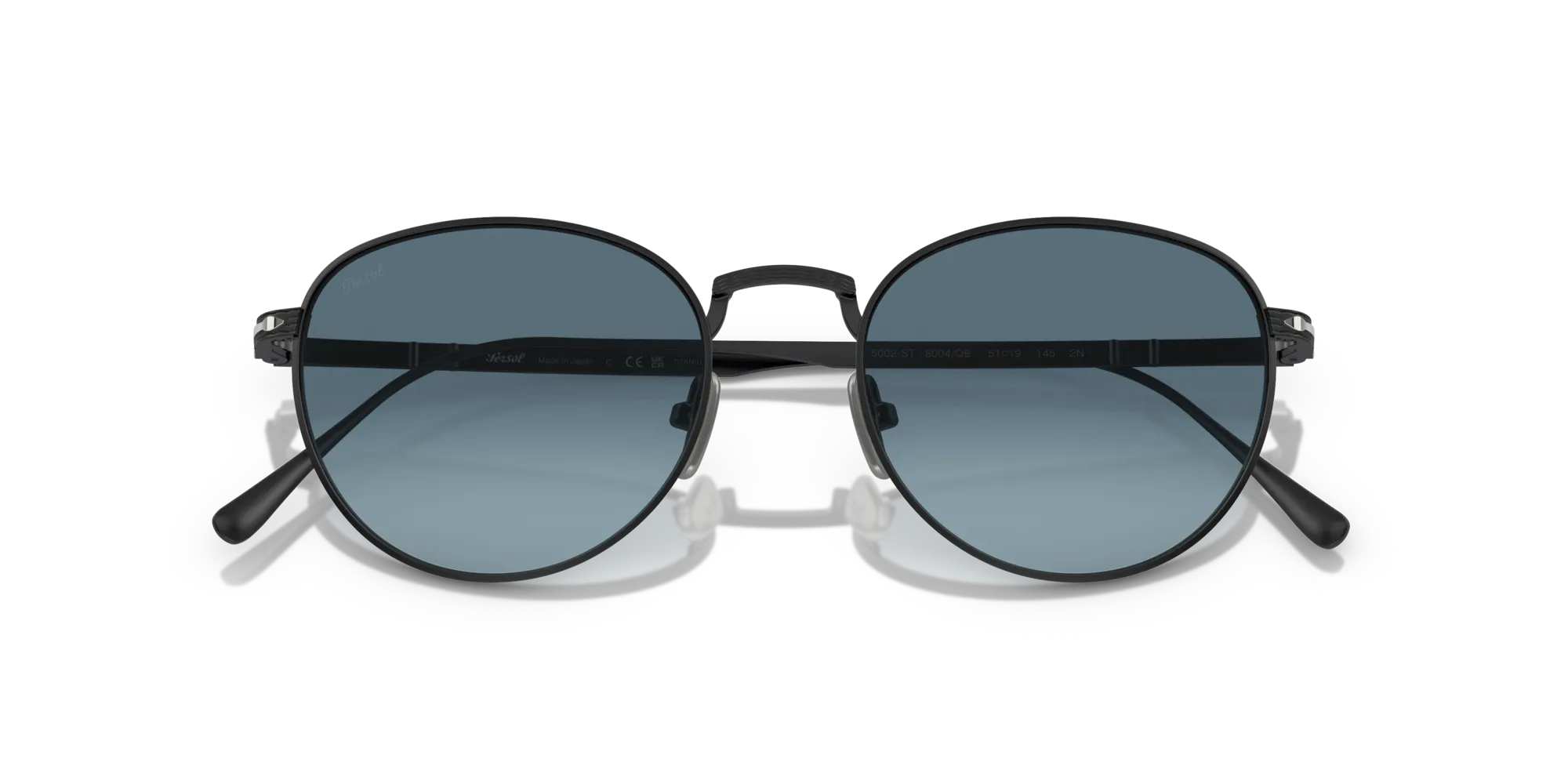 Persol PO5002ST 8004Q8 Occhiali da sole Titanio Nero Blu Pantos Normale Sfumato - immagine 2