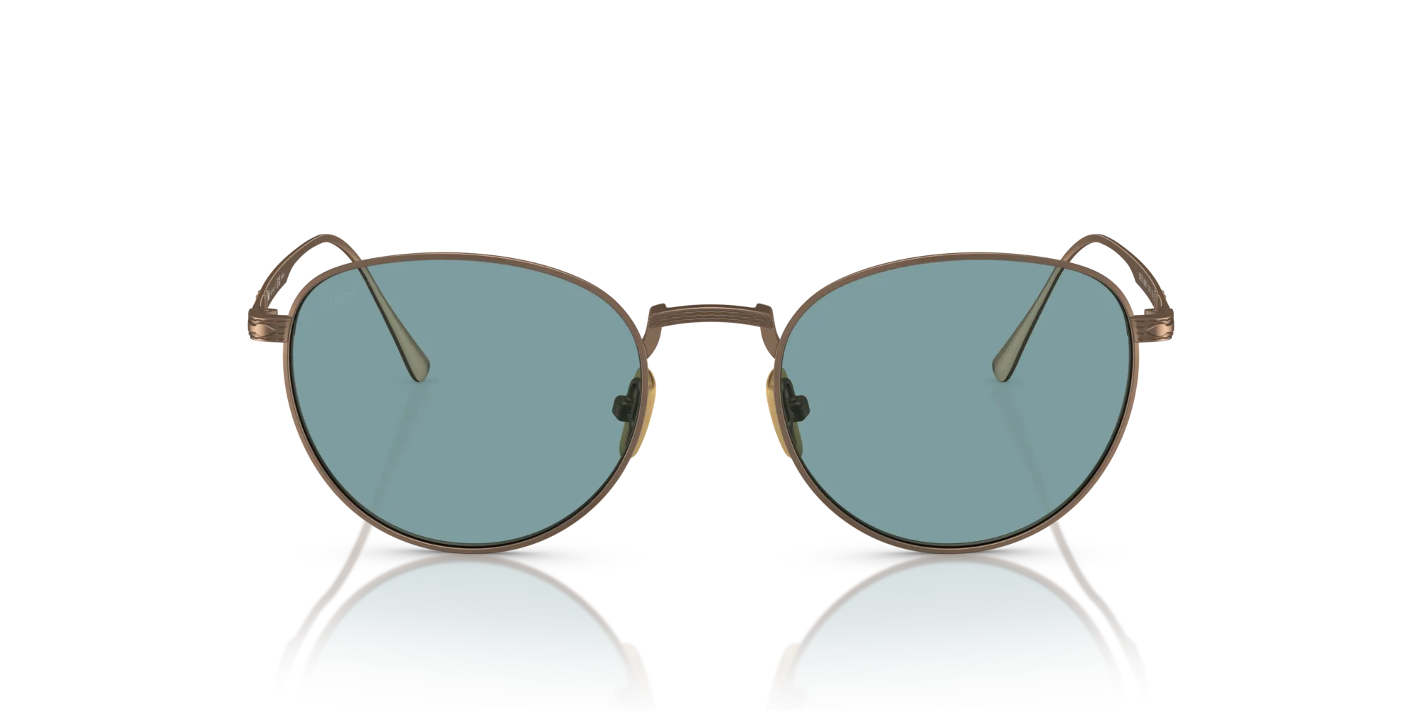 Persol PO5002ST 8003P1 Occhiali da sole Titanio Marrone Blu Pantos Polarizzata - immagine 3