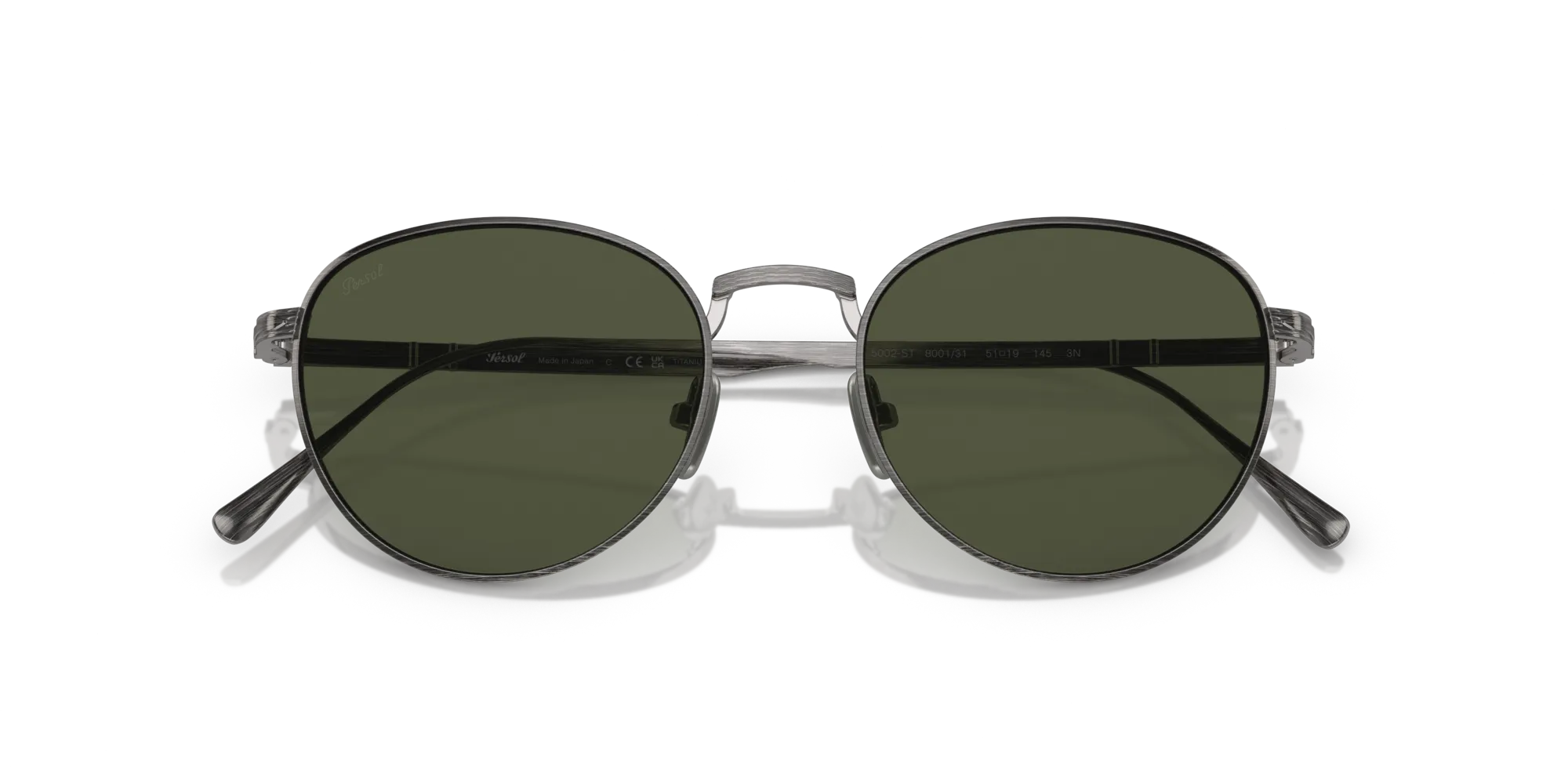 Persol PO5002ST 800131 Occhiali da sole Titanio Grigio Verde Pantos Normale - immagine 2