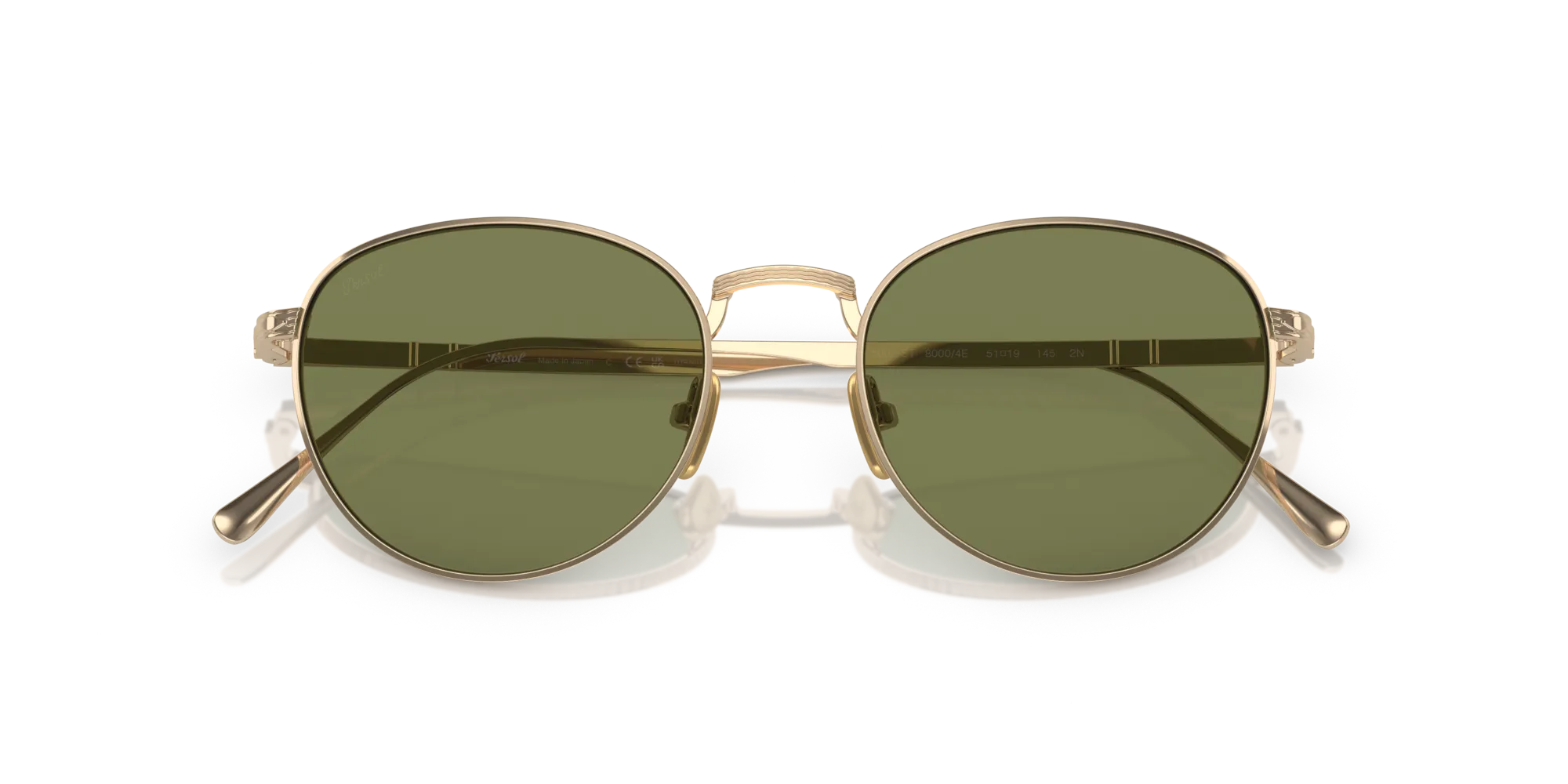 Persol PO5002ST 80004E Occhiali da sole Titanio Oro Verde Pantos Normale - immagine 2