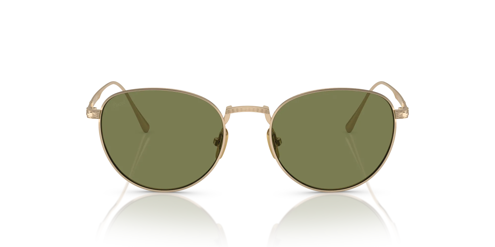Persol PO5002ST 80004E Occhiali da sole Titanio Oro Verde Pantos Normale - immagine 3