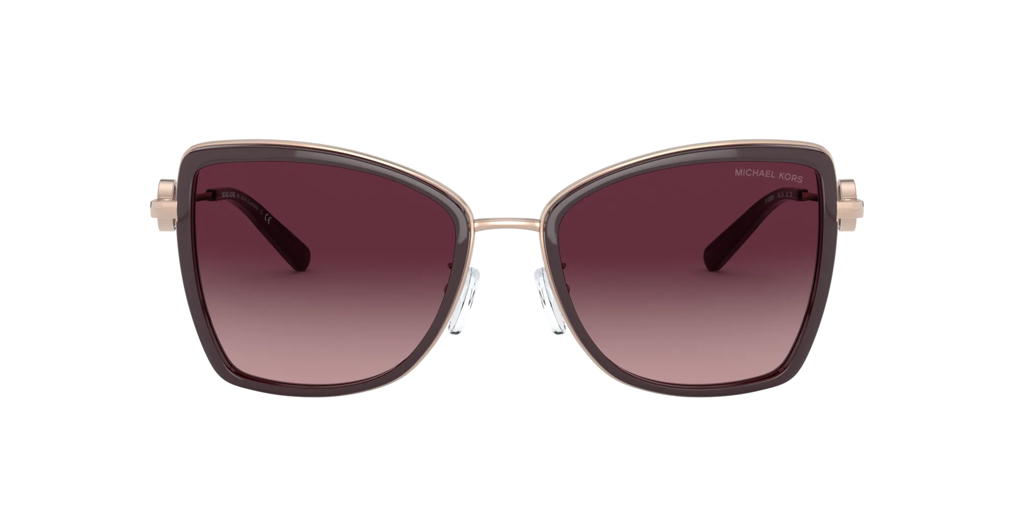 Michael Kors MK1067B CORSICA 11088H Occhiali da sole Metallo Oro Bordeaux Farfalla Normale Sfumato - immagine 2