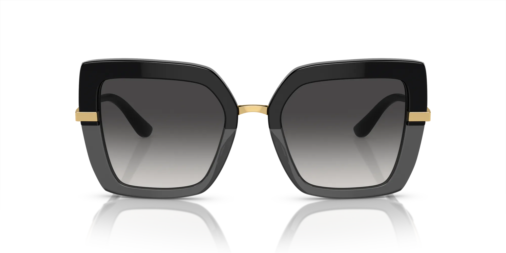 Dolce & Gabbana DG4373 32468G Occhiali da sole Acetato Nero Grigio Squadrata Normale Sfumato - immagine 3