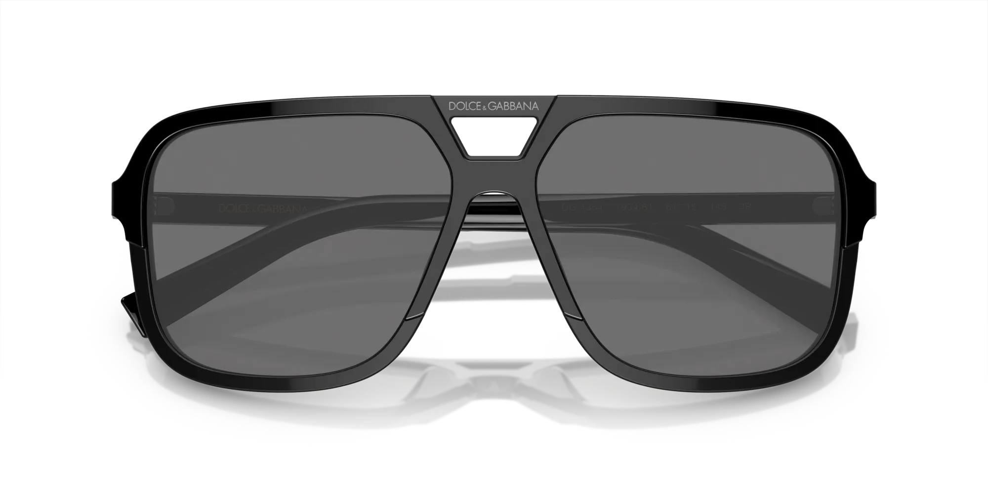 Dolce & Gabbana DG4354 193481 Occhiali da sole Acetato Nero Grigio Squadrata Polarizzata - immagine 2