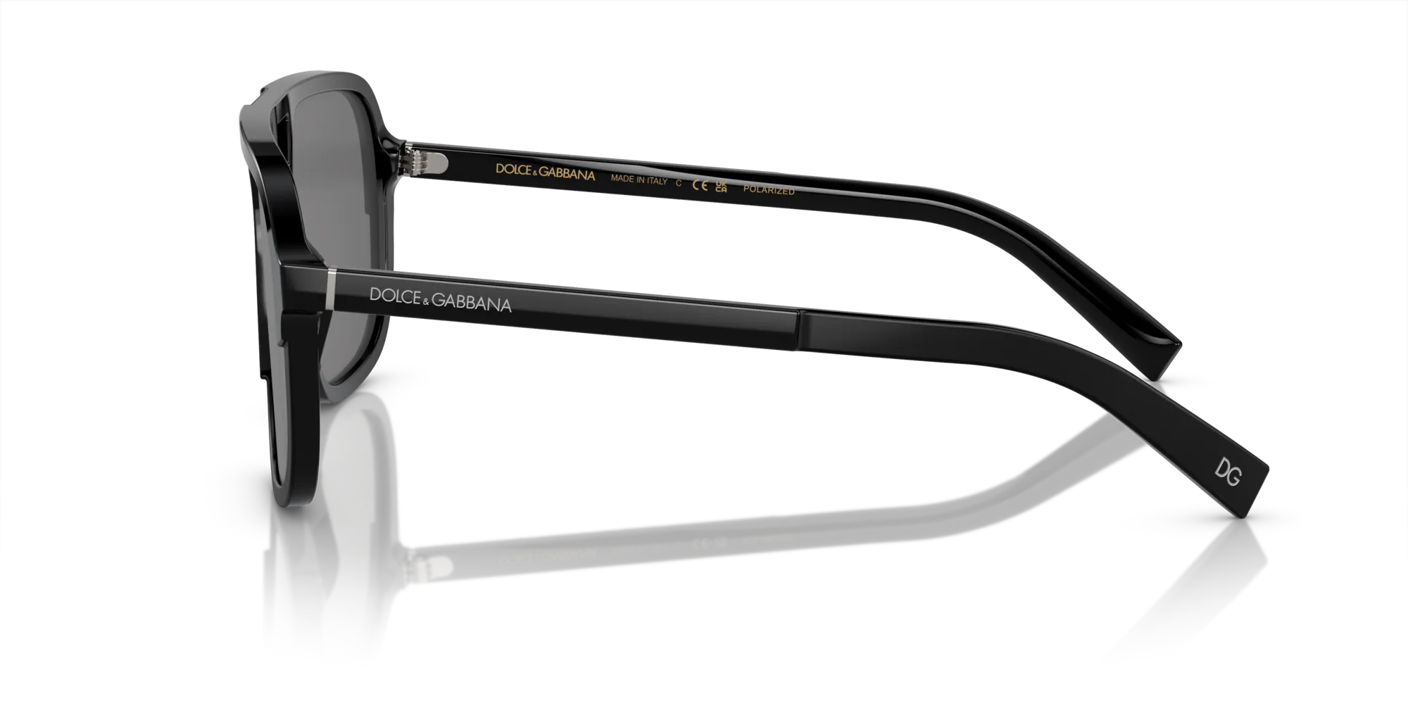 Dolce & Gabbana DG4354 193481 Occhiali da sole Acetato Nero Grigio Squadrata Polarizzata - immagine 4