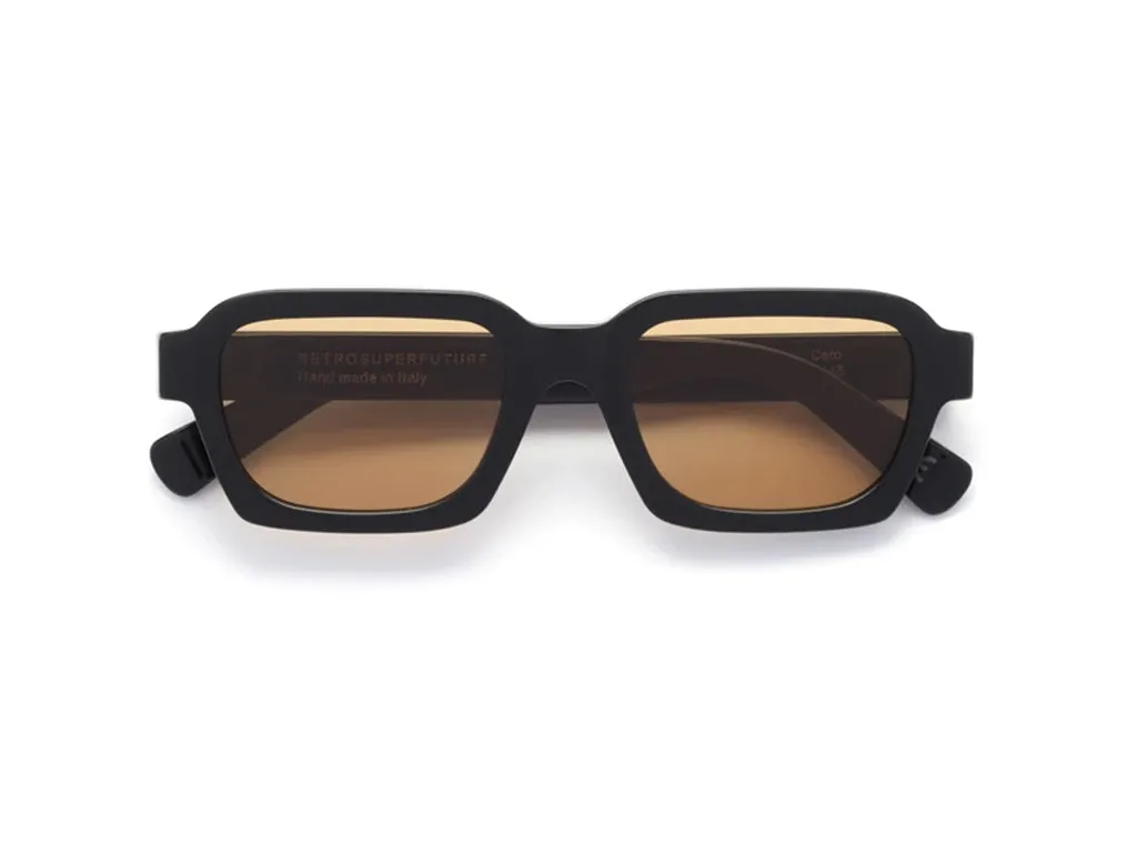Retrosuperfuture 4KJ CARO REFINED Occhiali da sole Acetato Nero Marrone Squadrata Normale - immagine 2