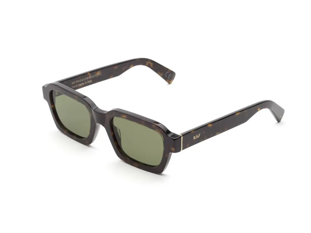 Retrosuperfuture ACQ CARO 3627 GREEN Occhiali da sole Acetato Havana Verde Squadrata Normale - immagine 1