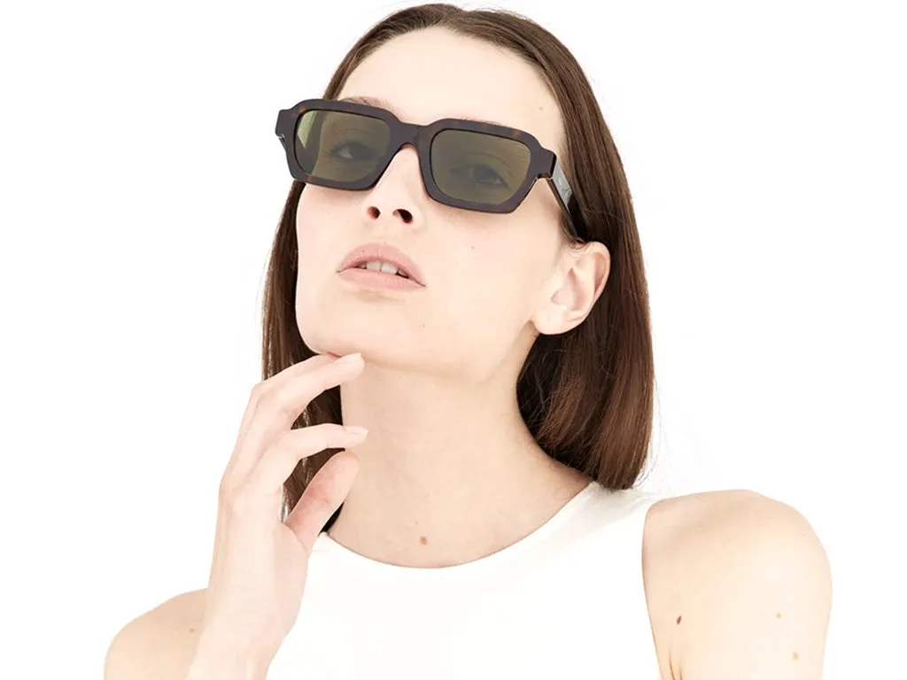 Retrosuperfuture ACQ CARO 3627 GREEN Occhiali da sole Acetato Havana Verde Squadrata Normale - immagine 3