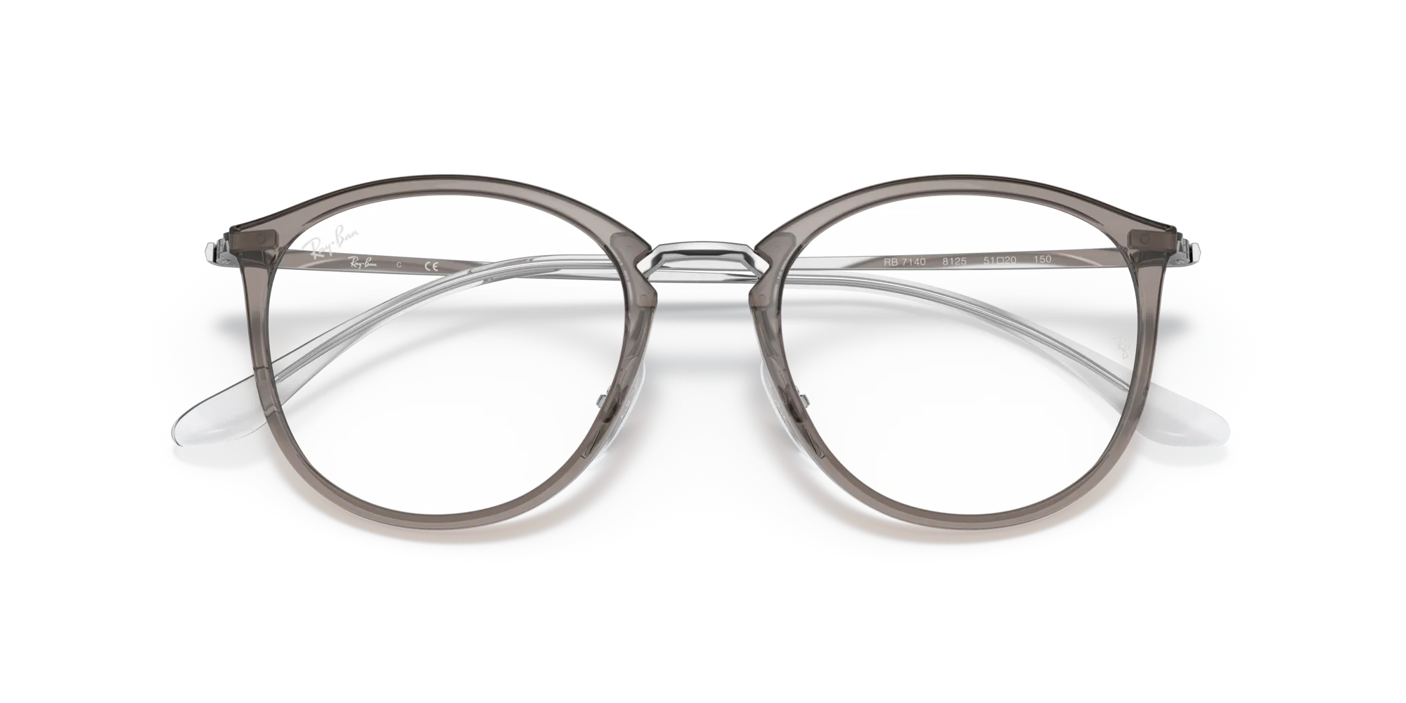 Ray - Ban RX7140 8125 Montature da vista Iniettato Grigio Trasparente Pantos Normale - immagine 2