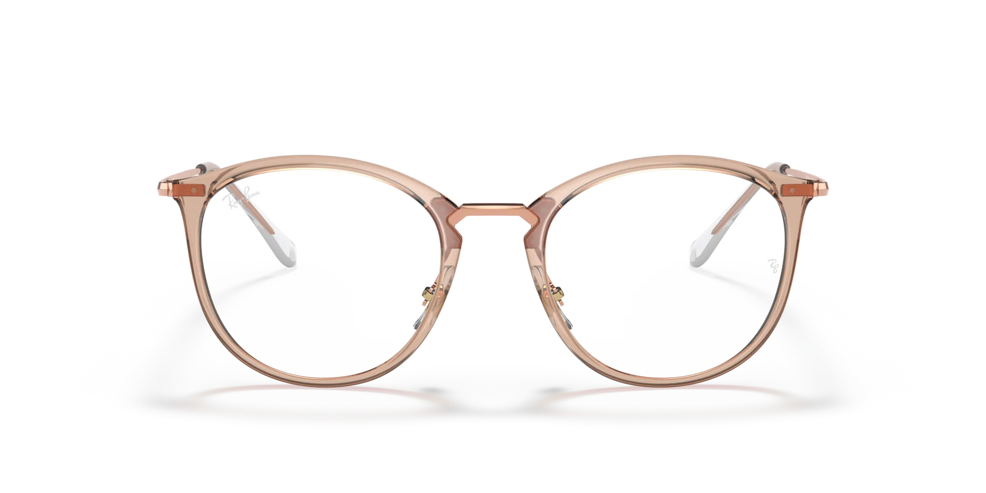 Ray - Ban RX7140 8124 Montature da vista Iniettato Marrone Trasparente Pantos Normale - immagine 3