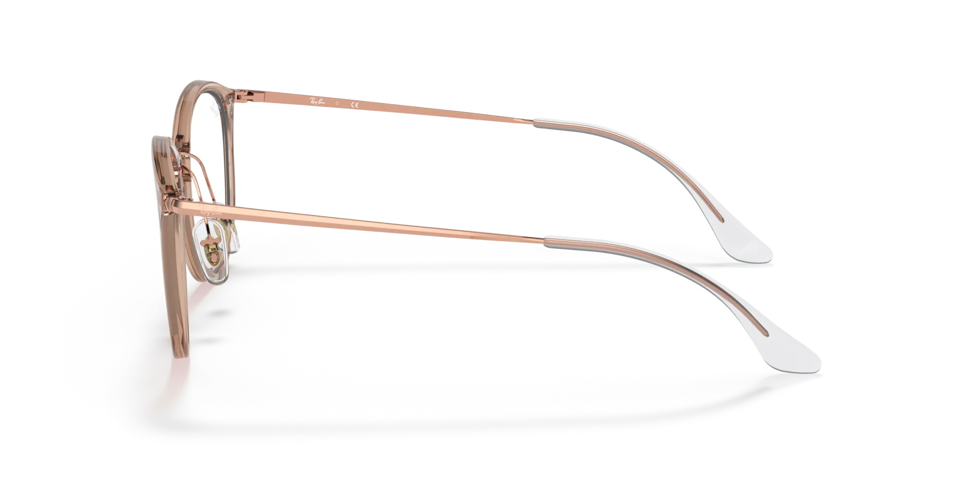 Ray - Ban RX7140 8124 Montature da vista Iniettato Marrone Trasparente Pantos Normale - immagine 4