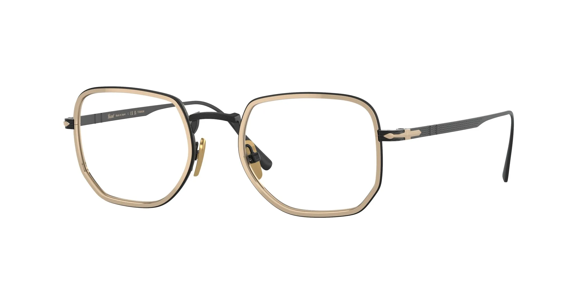 Persol PO5006VT 8008 Montature da vista Titanio Oro Geometrica - immagine 1