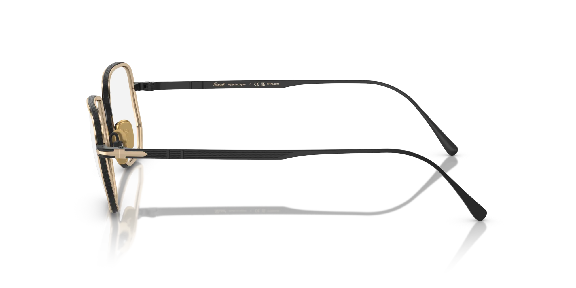 Persol PO5006VT 8008 Montature da vista Titanio Oro Geometrica - immagine 4