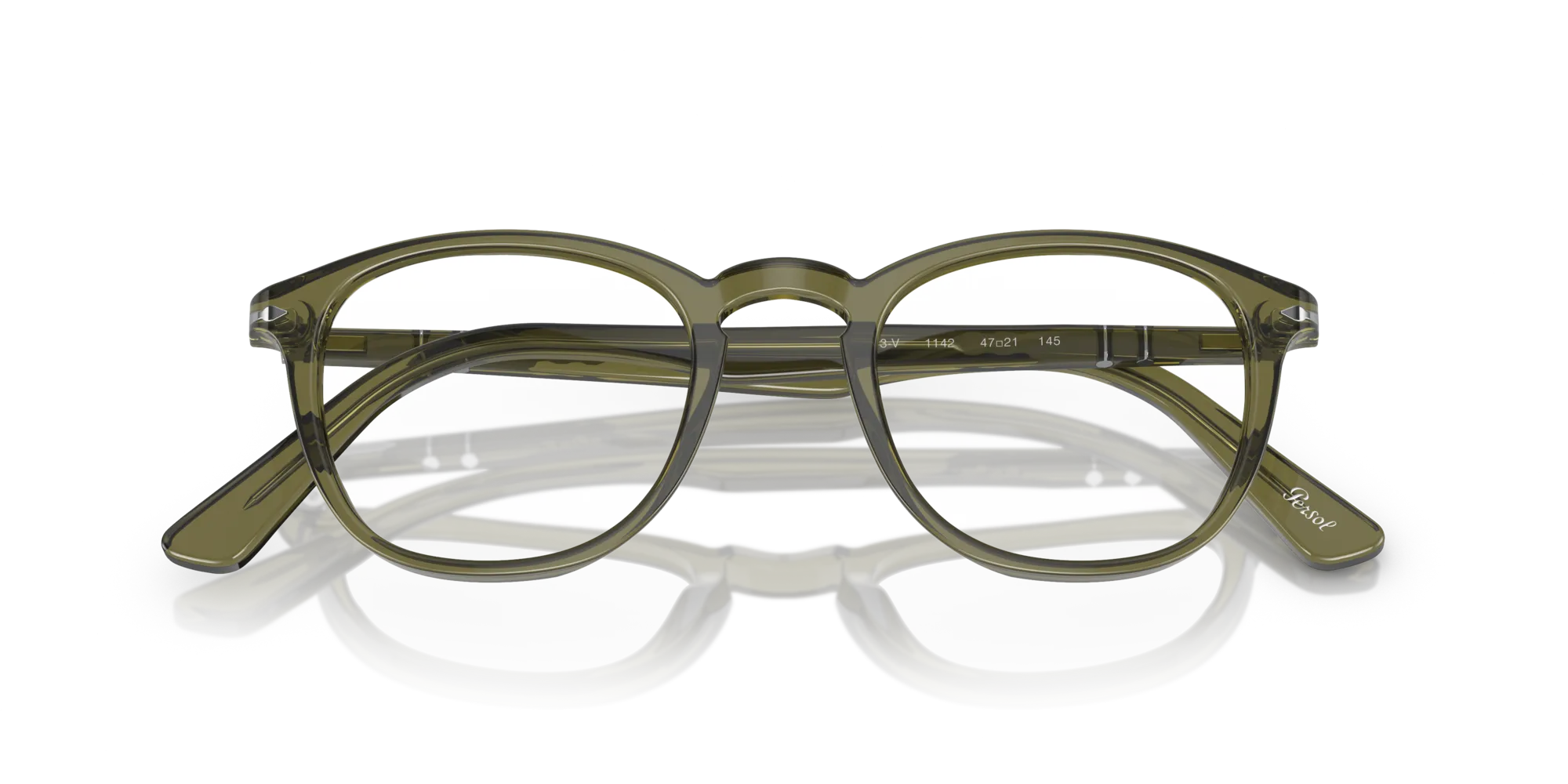 Persol PO3143V 1142 Montature da vista Acetato Verde Trasparente Rotonda Normale - immagine 2