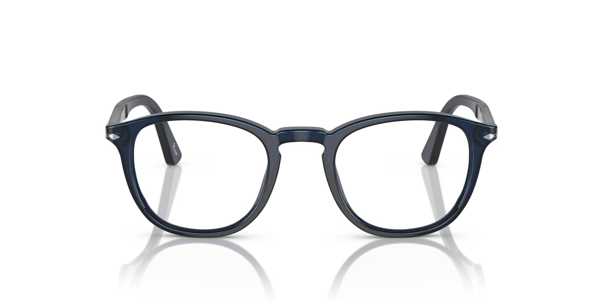 Persol PO3143V 1141 Montature da vista Acetato Blu Trasparente Rotonda Normale - immagine 3
