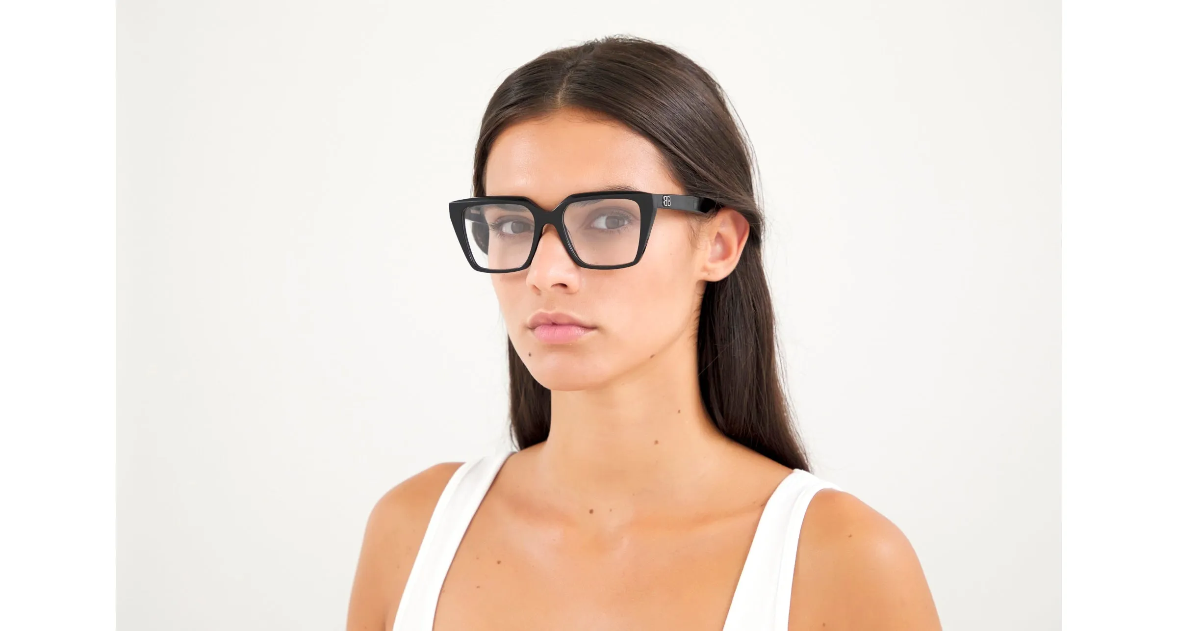 Balenciaga BB0130O 001 Montature da vista Acetato Nero Trasparente Squadrata - immagine 4