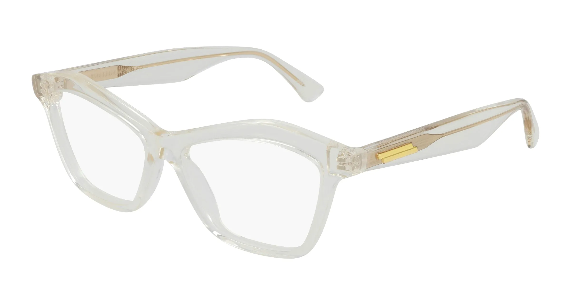 Bottega Veneta BV1096O 004 Montature da vista Acetato Beige Trasparente Cat Eye - immagine 1