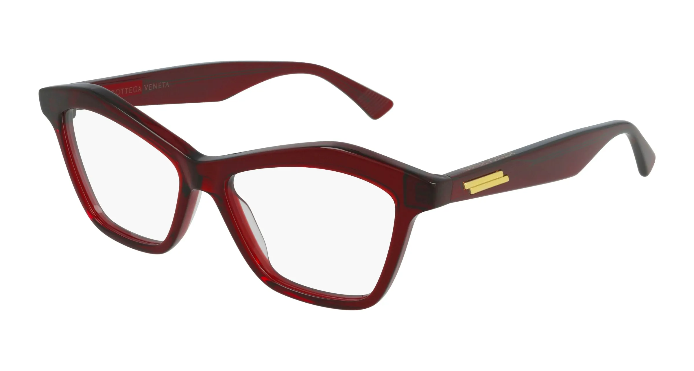 Bottega Veneta BV1096O 003 Montature da vista Acetato Rosso Trasparente Cat Eye - immagine 1