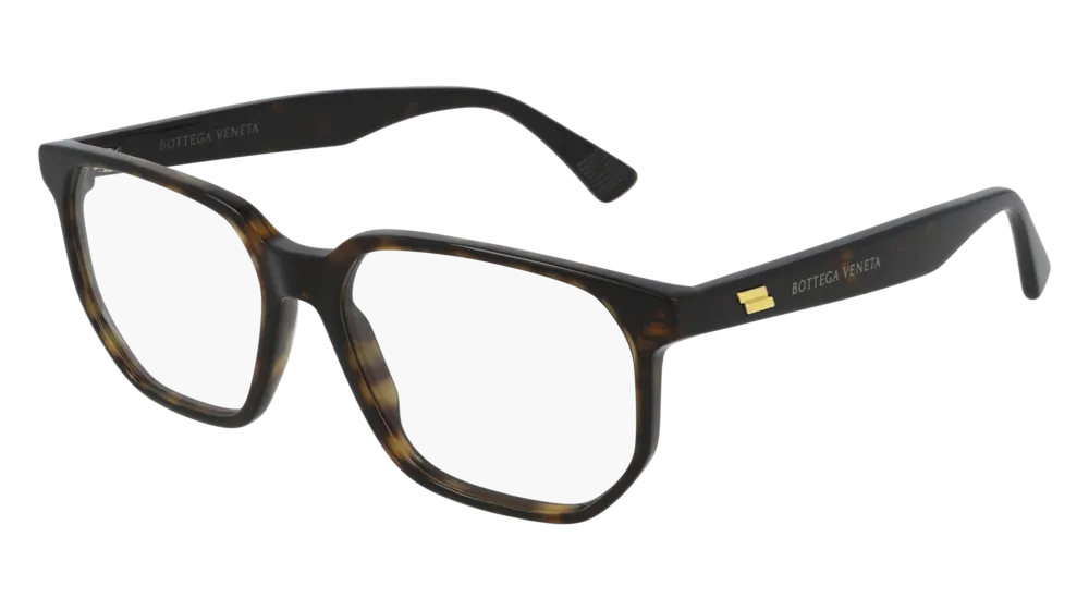 Bottega Veneta Unisex BV1097O 002 Montature da vista Acetato Havana Trasparente Squadrata - immagine 1