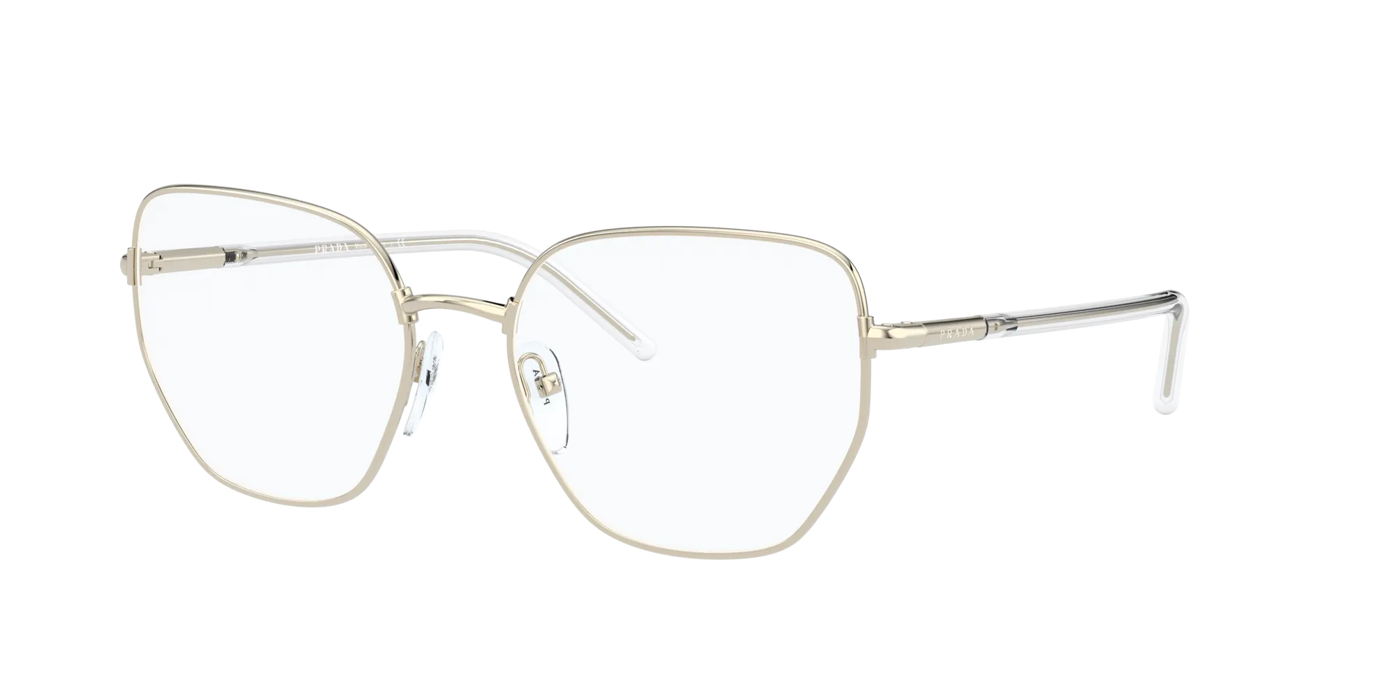 Prada PR 60WV ZVN1O1 Montature da vista Metallo Oro Trasparente Geometrica Normale - immagine 1