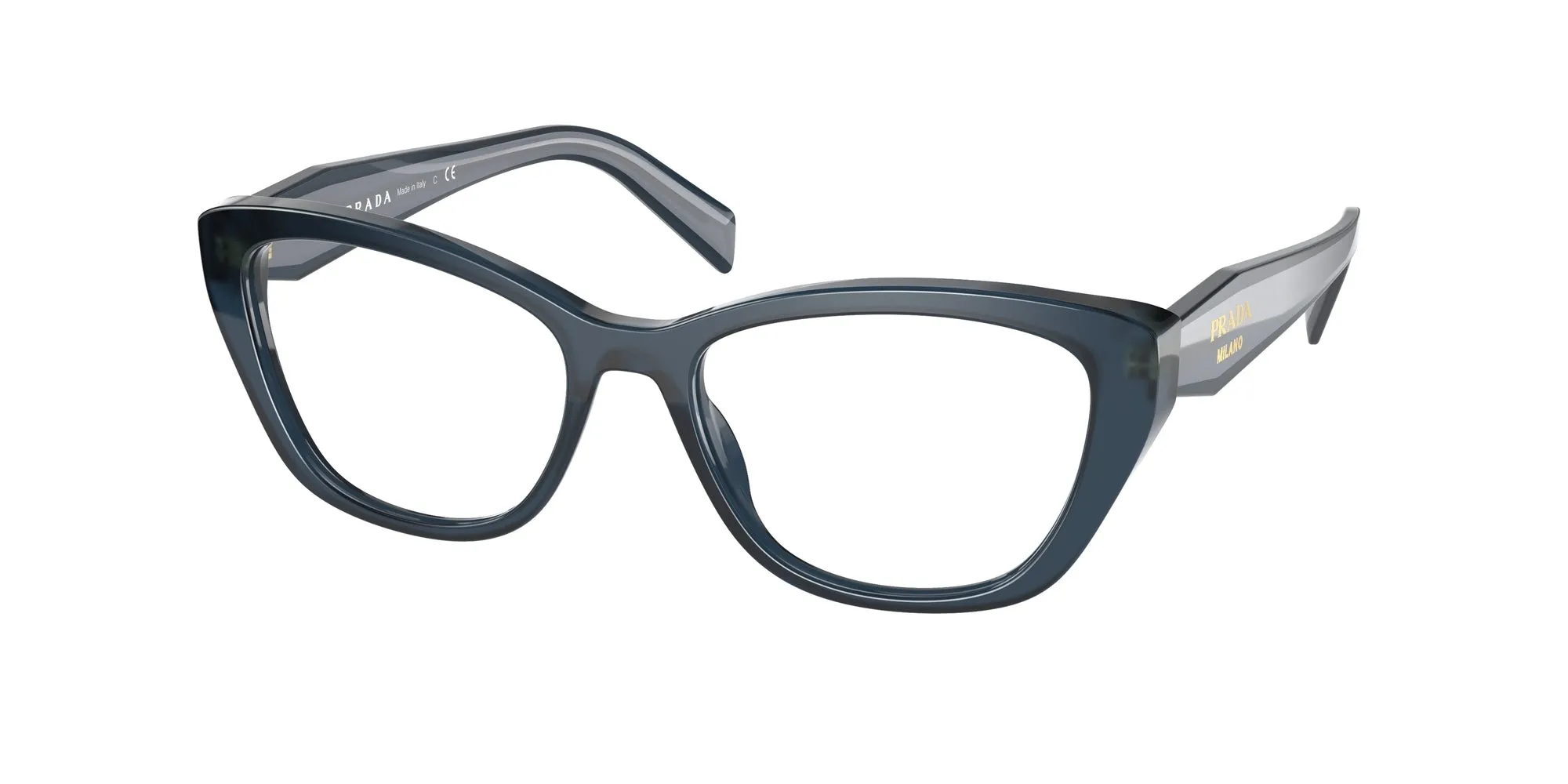 Prada PR 19WV 07Q1O1 Montature da vista Acetato Blu Cat Eye Normale - immagine 1