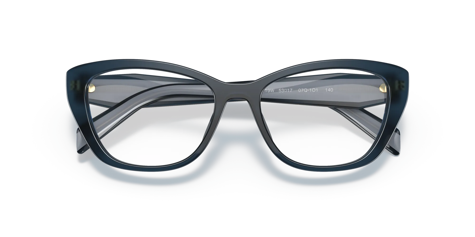 Prada PR 19WV 07Q1O1 Montature da vista Acetato Blu Cat Eye Normale - immagine 2