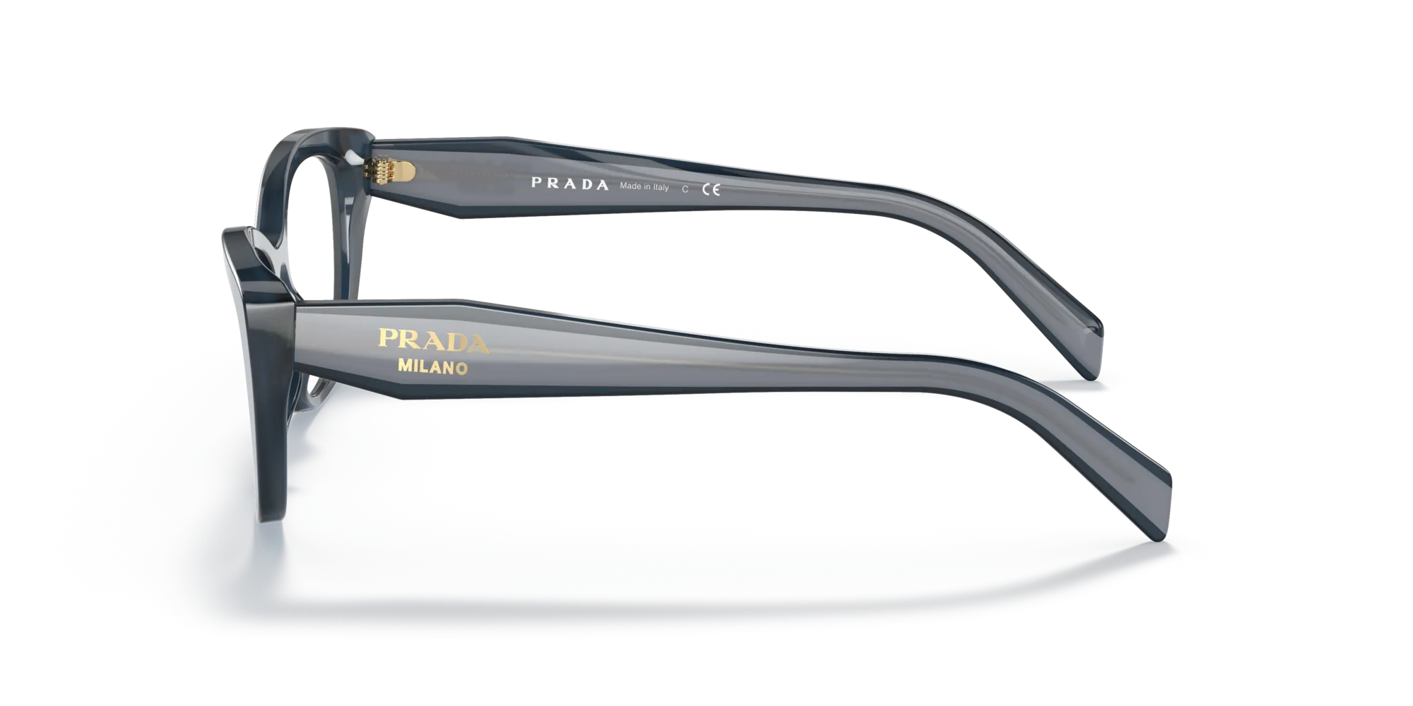 Prada PR 19WV 07Q1O1 Montature da vista Acetato Blu Cat Eye Normale - immagine 4