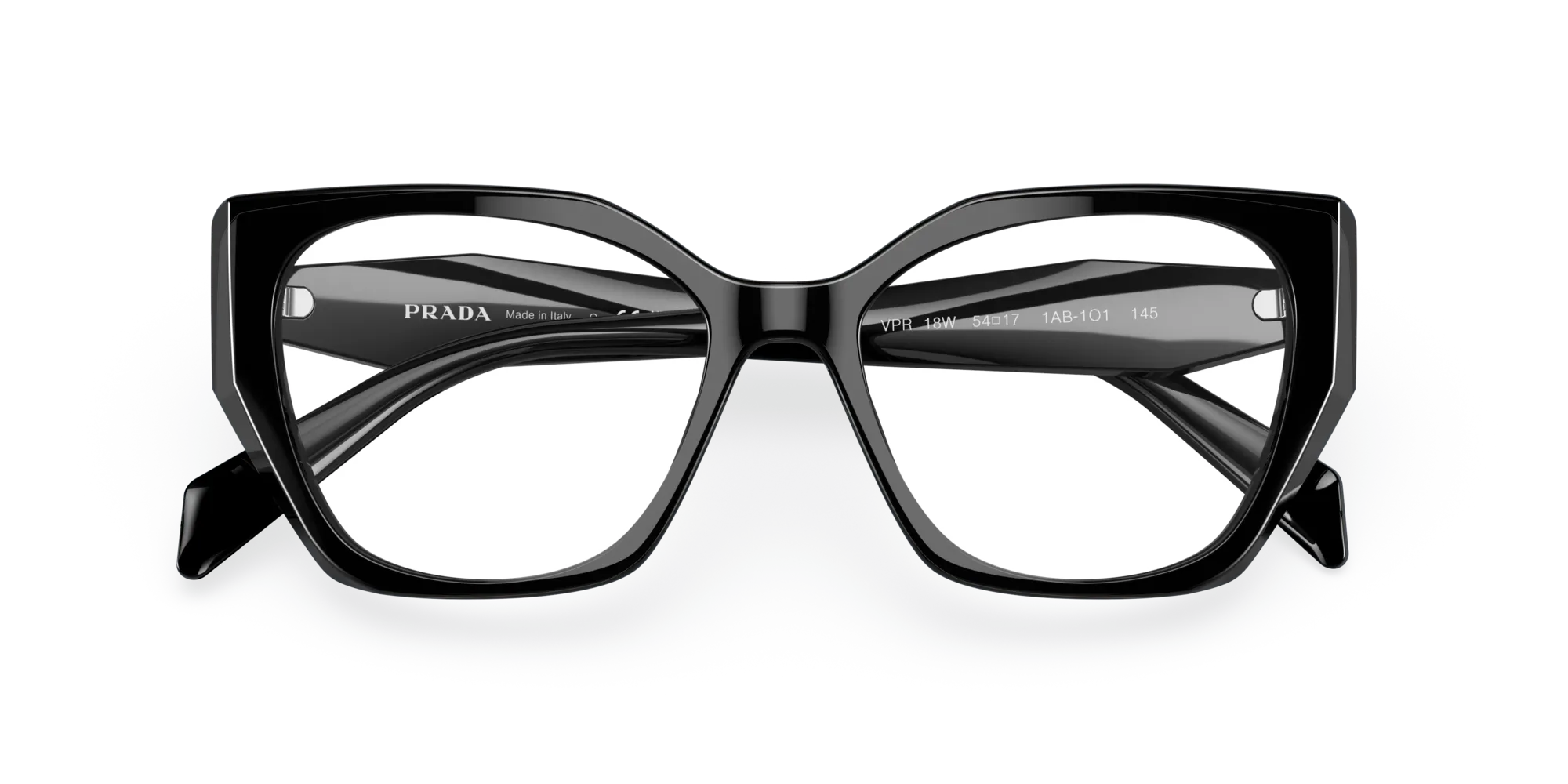 Prada PR 18WV 1AB1O1 Montature da vista Acetato Nero Geometrica Normale - immagine 2